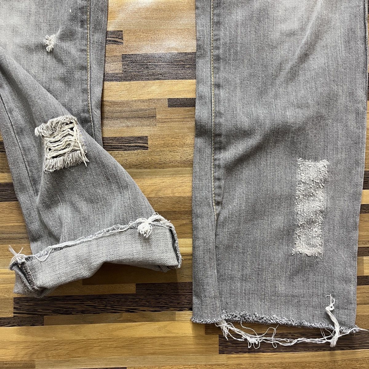 Designer × Issey Miyake × Japanese Brand Distressed Issey Miyake Sunao Kuwahara Patches Denim Size US 30 / EU 46 - 14 Thumbnail