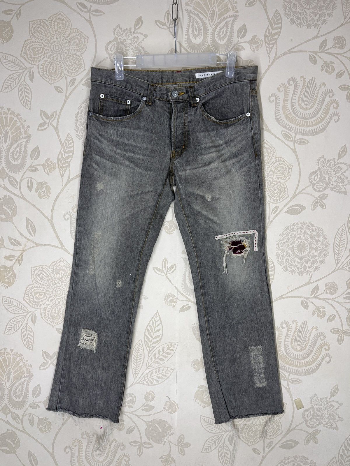 Designer × Issey Miyake × Japanese Brand Distressed Issey Miyake Sunao Kuwahara Patches Denim Size US 30 / EU 46 - 19 Thumbnail