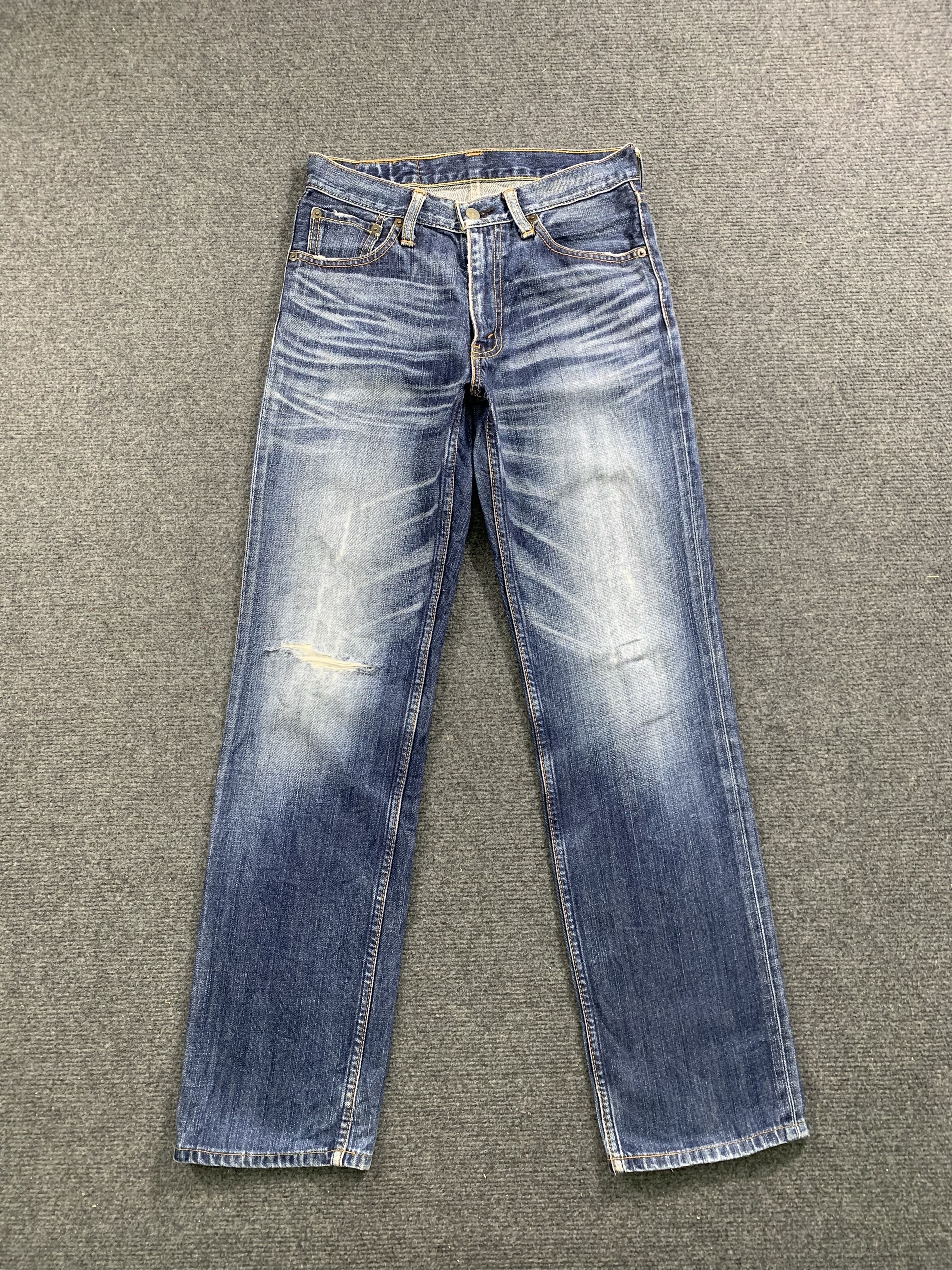 image of Levis 702 Faded Blue Jeans 29X30 in Blue Denim, Men's