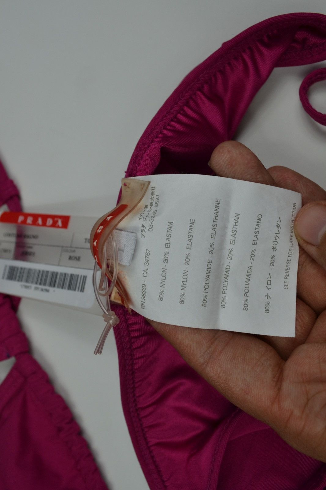 Prada PRADA Bikini Bra Swimsuit Beachwear Red Tab Nylon NEW Size ONE SIZE - 3 Thumbnail