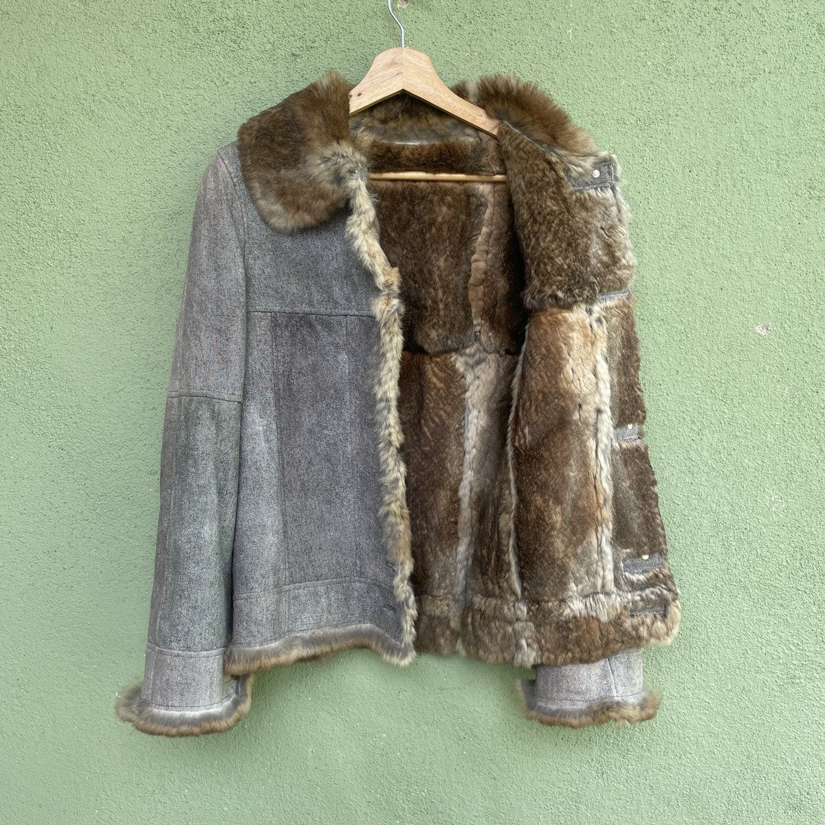 image of Designer Vintage Tricky Soft Fleece Inside Button Ups Jacket in Grey, Men's (Size Small)