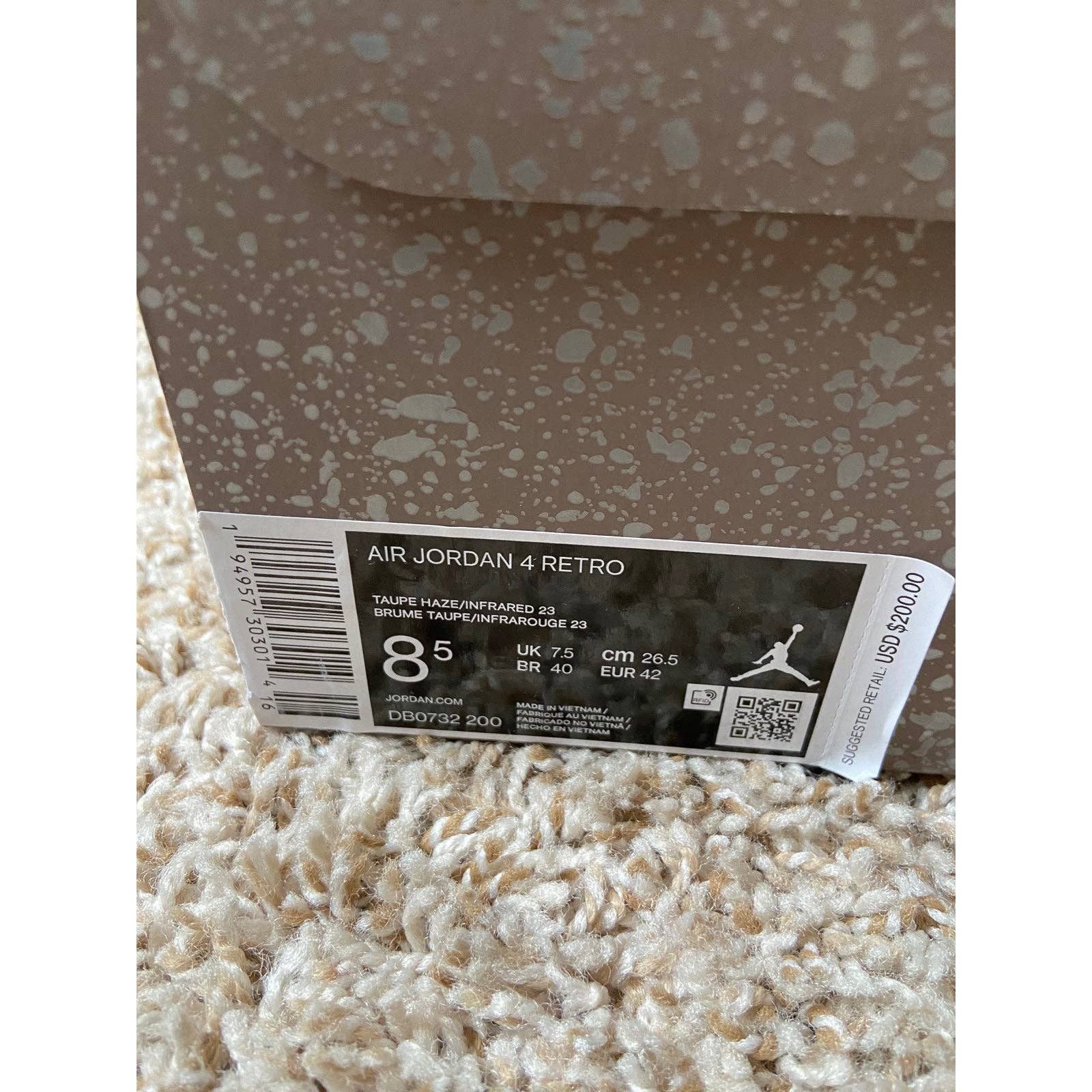 Jordan Brand × Nike Nike Air Jordan 4 Retro Taupe Haze DB0732-200 Size 8.5 Size US 8.5 / EU 41-42 - 4 Thumbnail