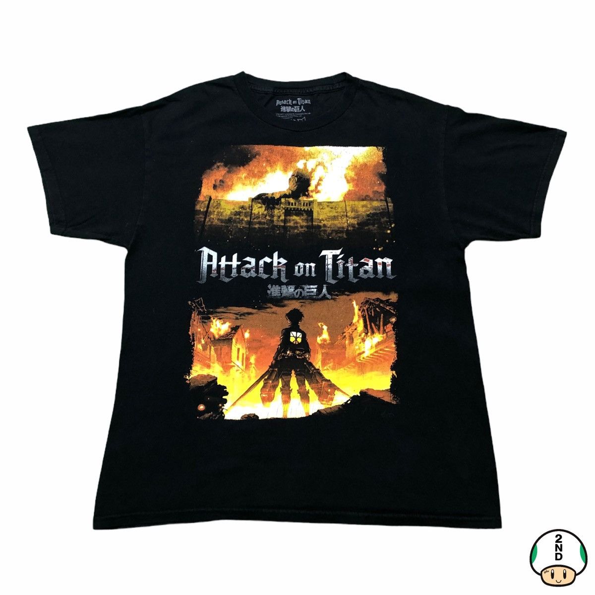 Anime Attack On Titan T Shirt Anime Promo Graphic Short Sleeve Tee Size US L / EU 52-54 / 3 - 1 Thumbnail