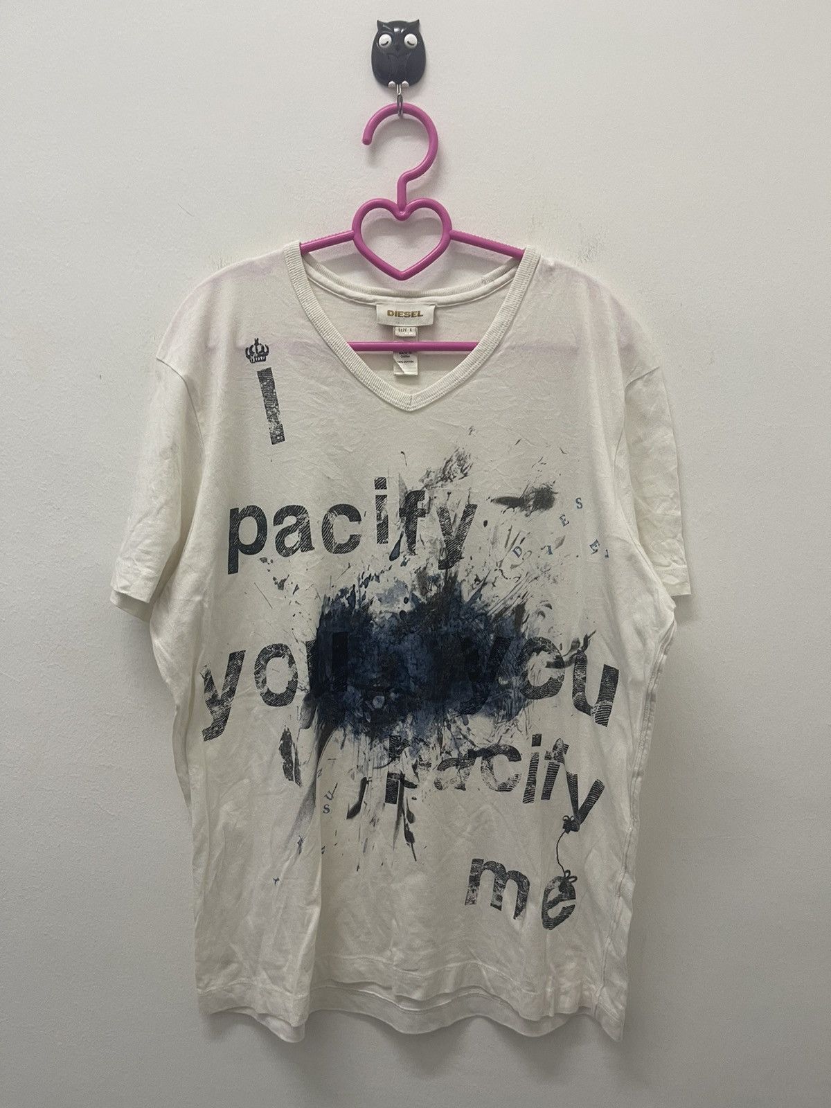 Diesel Rare DIESEL I Pacify You, You Pacify Me Art Wording Tee Size US L / EU 52-54 / 3 - 1 Thumbnail