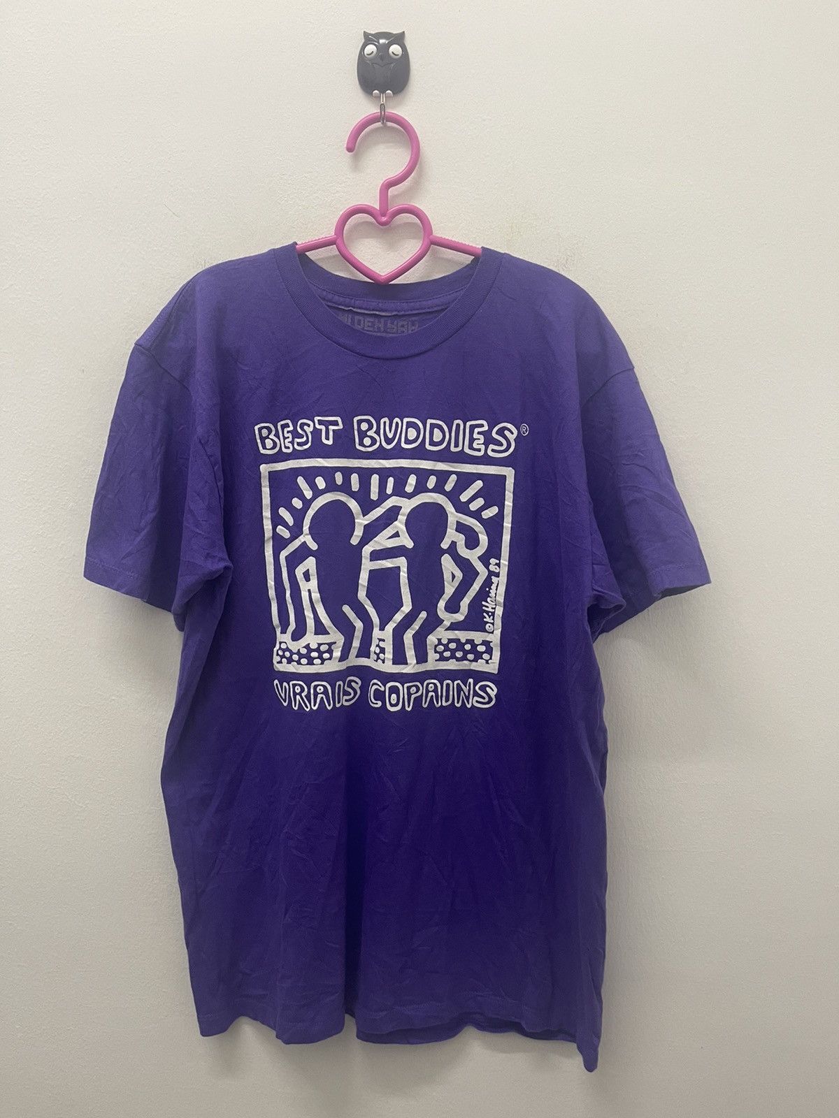 Keith Haring Rare KEITH HARING 89 Best Buddies Vrais Copains Mi Deh Yah Size US M / EU 48-50 / 2 - 1 Thumbnail