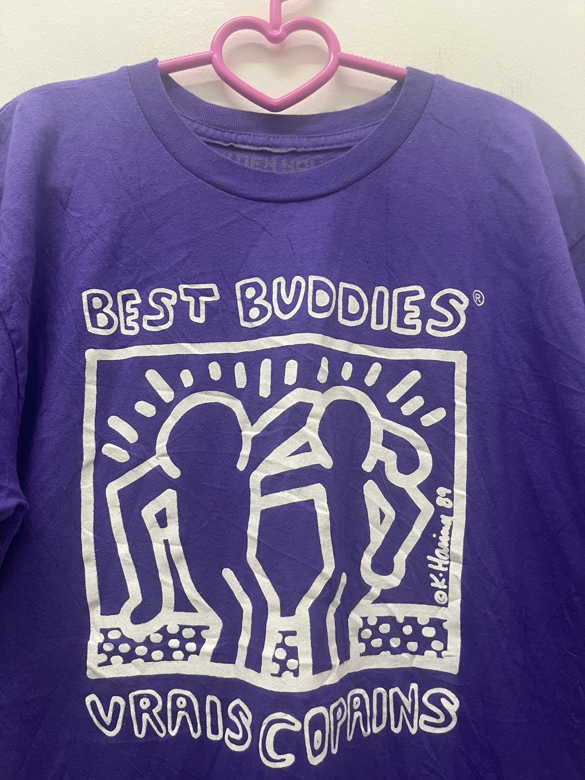 Keith Haring Rare KEITH HARING 89 Best Buddies Vrais Copains Mi Deh Yah Size US M / EU 48-50 / 2 - 2 Thumbnail