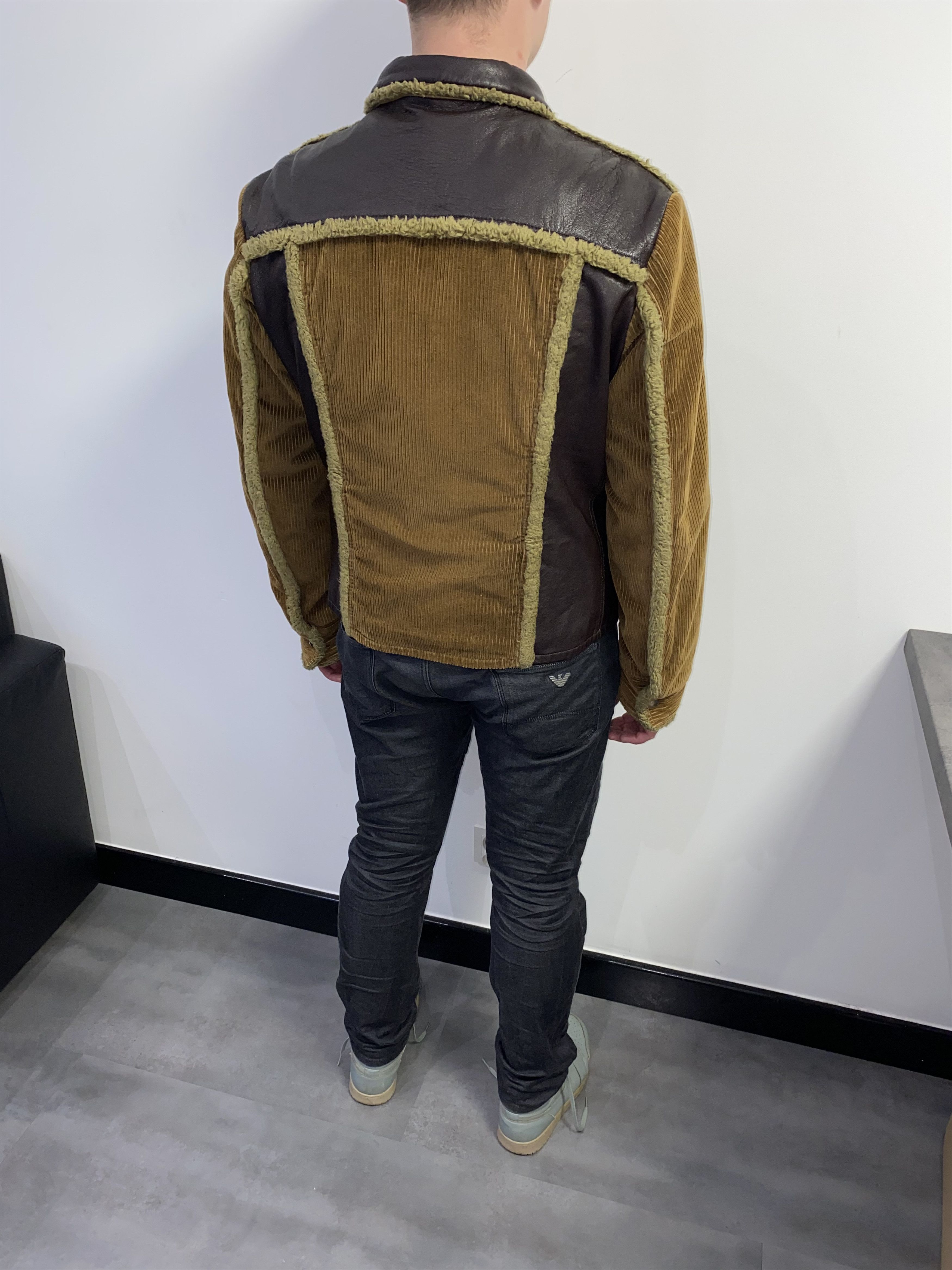 Dolce & Gabbana Dolce & Gabbana Small Logo Corduroy Wool Leather Jacket Size US L / EU 52-54 / 3 - 11 Thumbnail