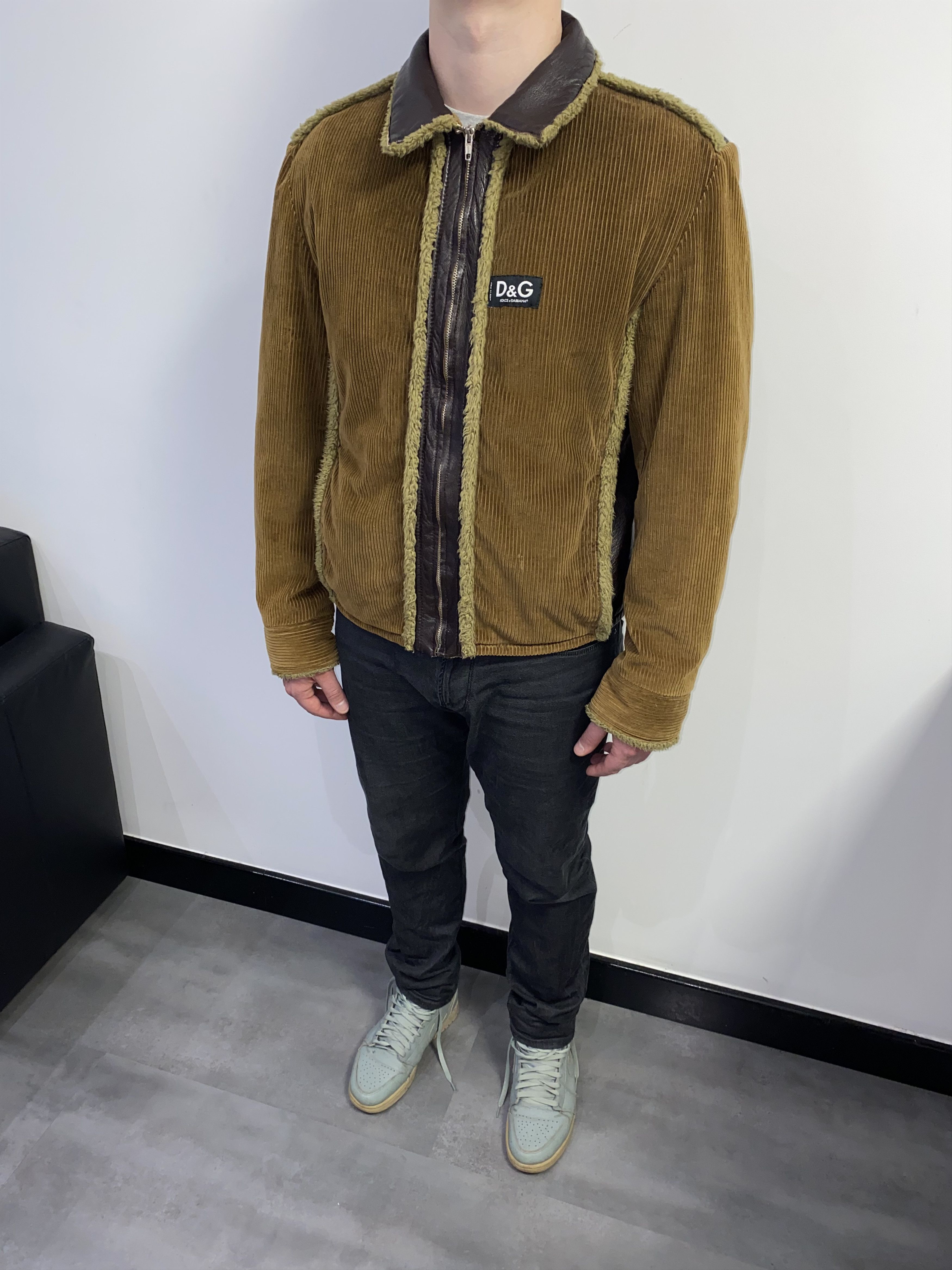 Dolce & Gabbana Dolce & Gabbana Small Logo Corduroy Wool Leather Jacket Size US L / EU 52-54 / 3 - 9 Thumbnail