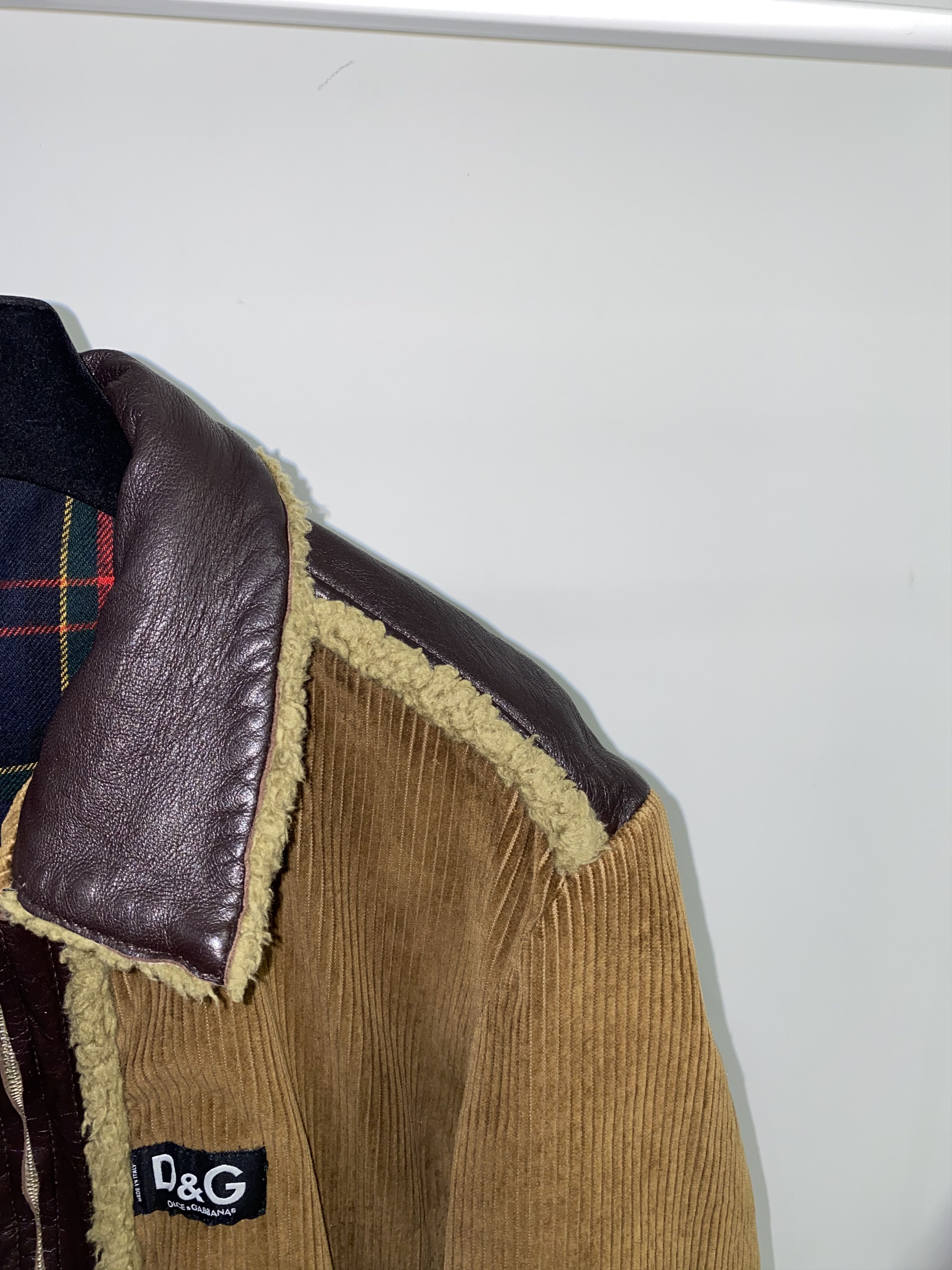 Dolce & Gabbana Dolce & Gabbana Small Logo Corduroy Wool Leather Jacket Size US L / EU 52-54 / 3 - 2 Thumbnail