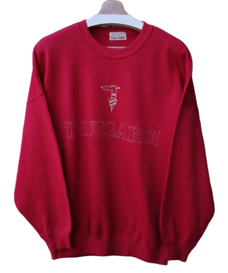 Trussardi Vintage TRUSSARDI Spellout Sweatshirt Size US L / EU 52-54 / 3 - 1 Thumbnail