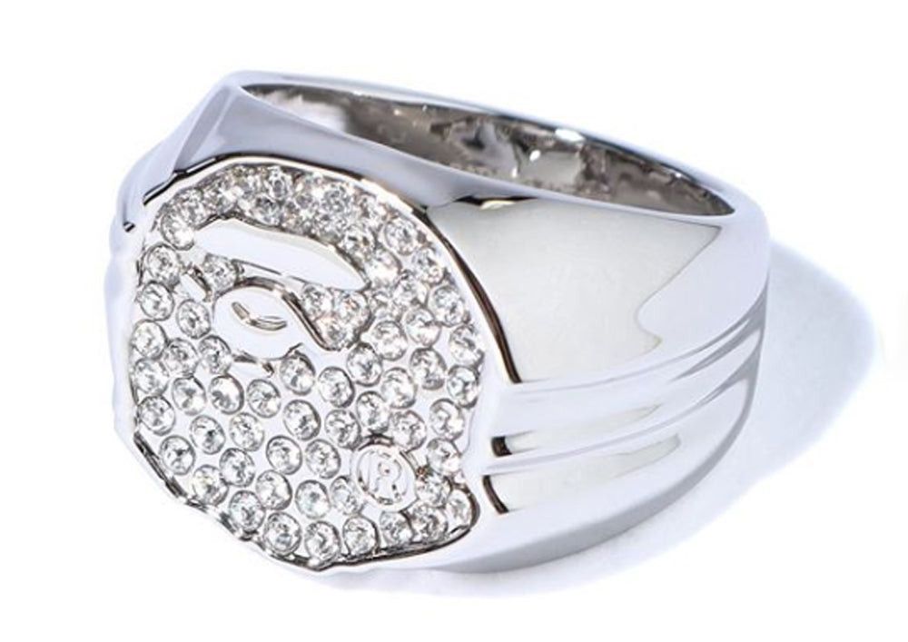 Bape Bape Rhinestone Ape Head Ring Size ONE SIZE - 2 Thumbnail