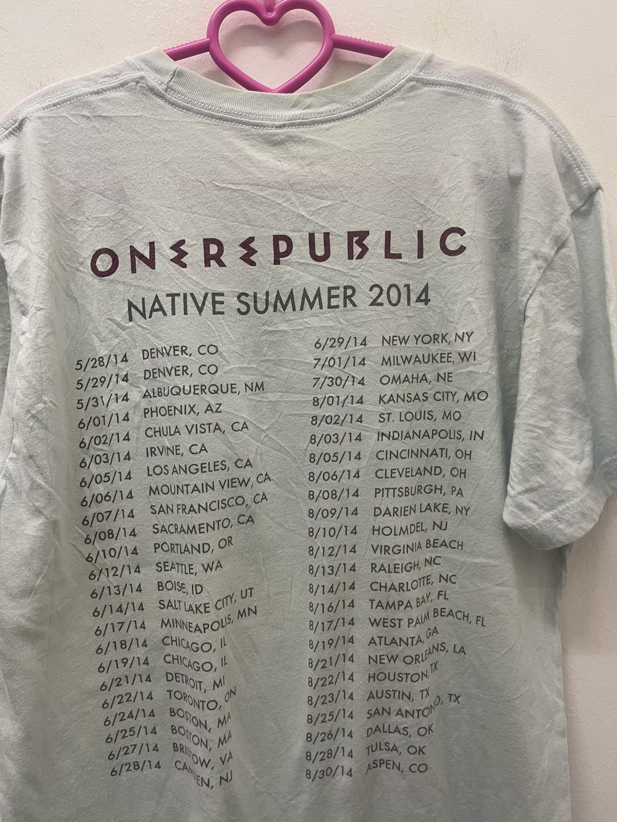 Band Tees Rare ONE REPUBLIC Native Summer 2014 Tour Tee Size US S / EU 44-46 / 1 - 5 Thumbnail