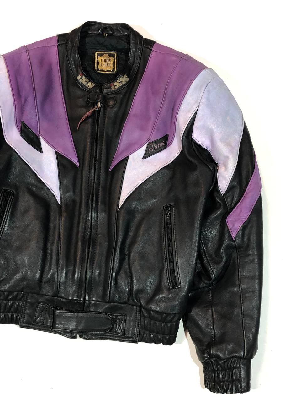 Japanese Brand IXS 90s Vintage Leather Jacket Moto Racing Size US M / EU 48-50 / 2 - 2 Thumbnail