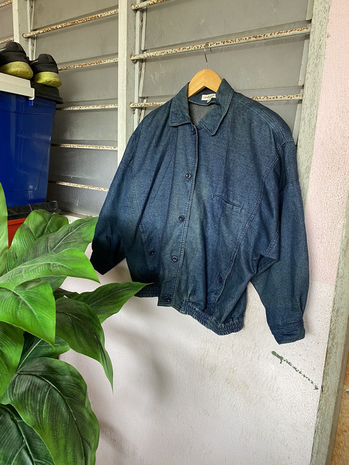 image of Steals Vintage Simple Life Baggy Jacket in Blue Denim, Women's (Size Large)