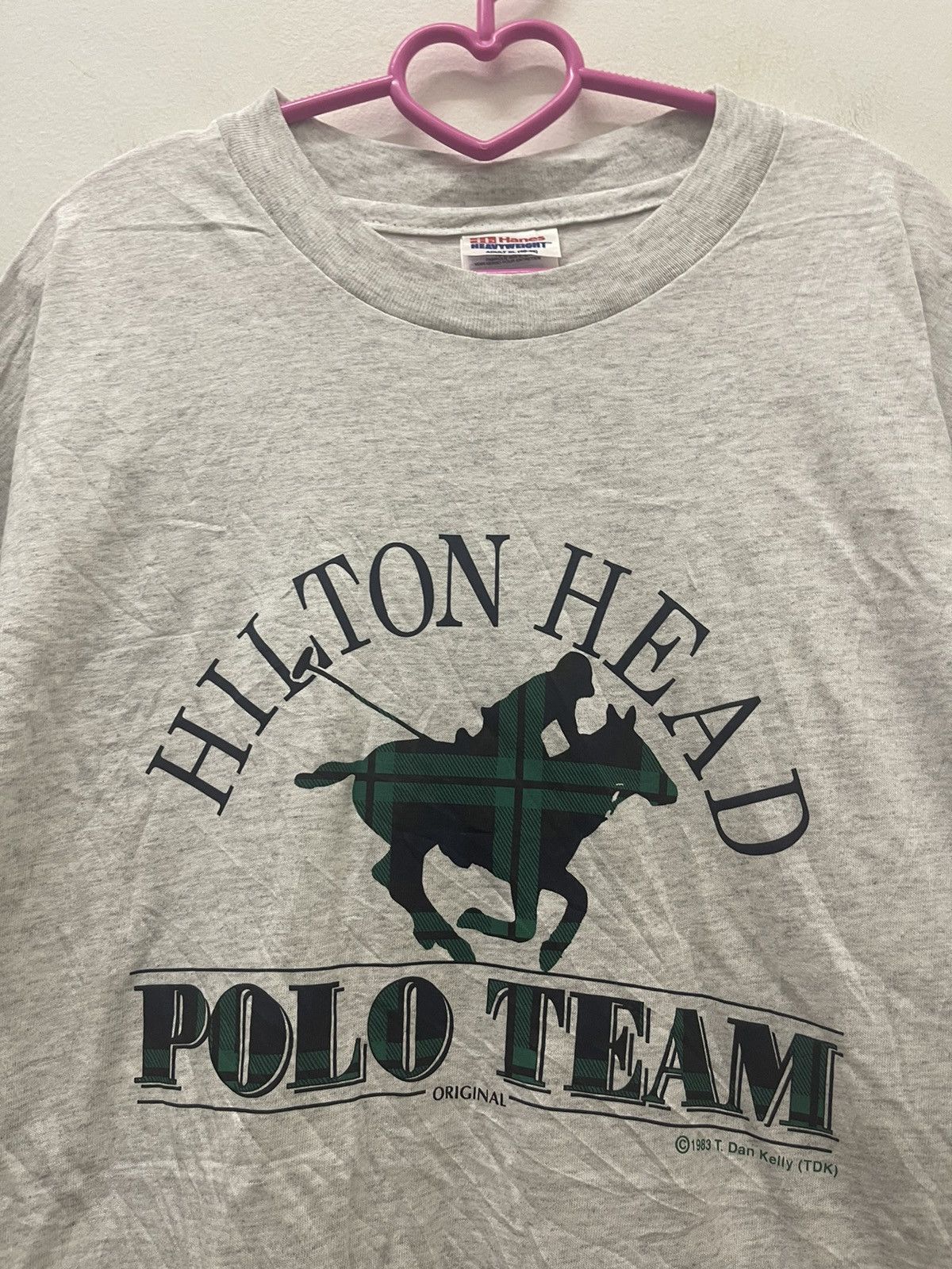 Vintage Rare 80s Vintage HILTON HEAD POLO TEAM 1983 Hanes Tee Size US XL / EU 56 / 4 - 2 Thumbnail