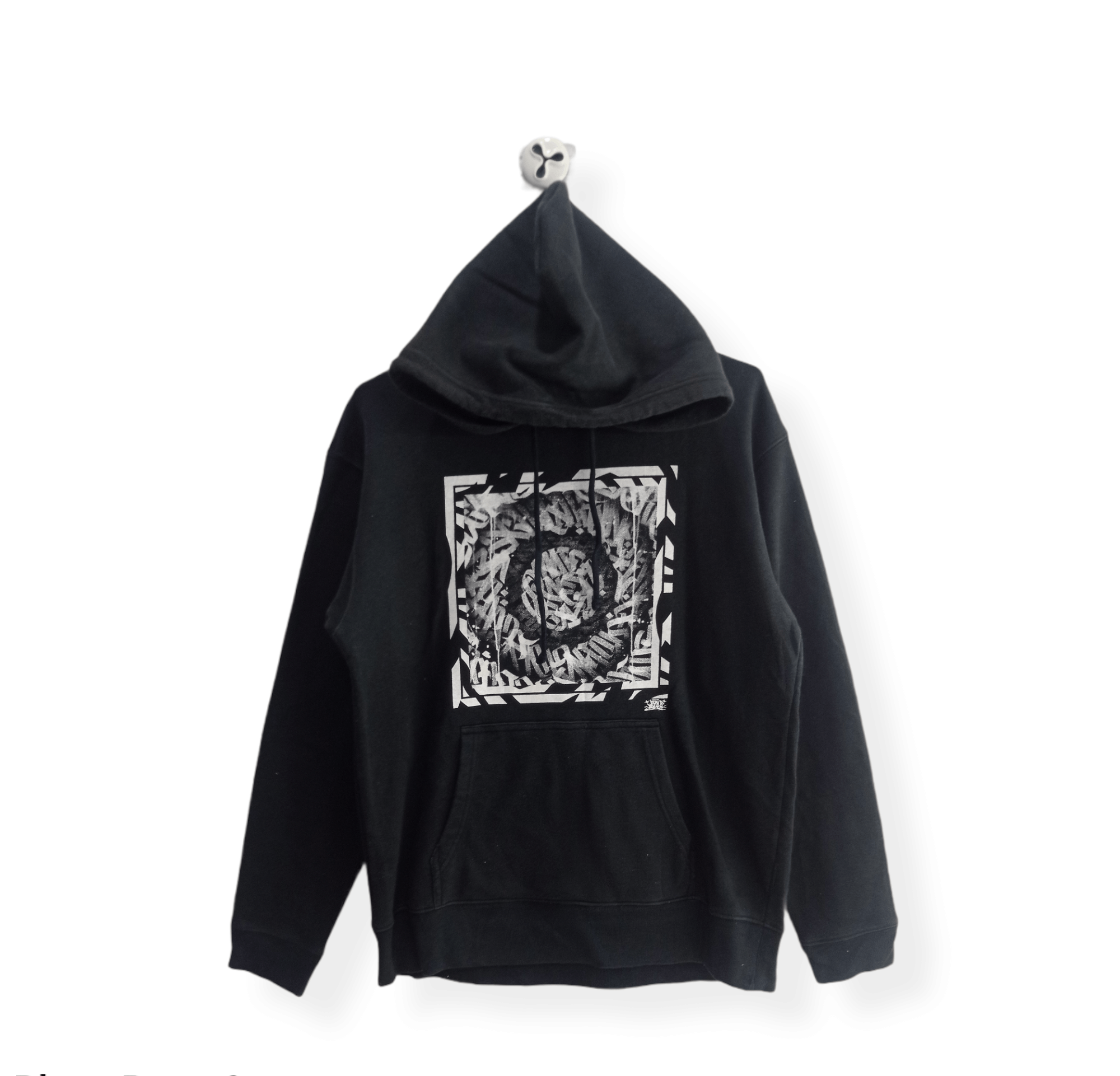 image of Art United Athle Unknown Box Logo Hoodie in Black, Men's (Size Large)