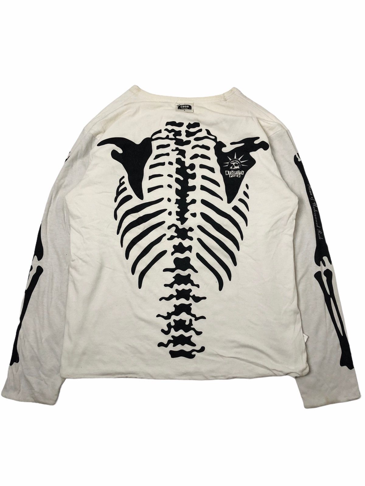 Vintage 📣FINAL DROP📣1990s CBGB Reversible Skeleton Longsleeve Size US L / EU 52-54 / 3 - 2 Thumbnail