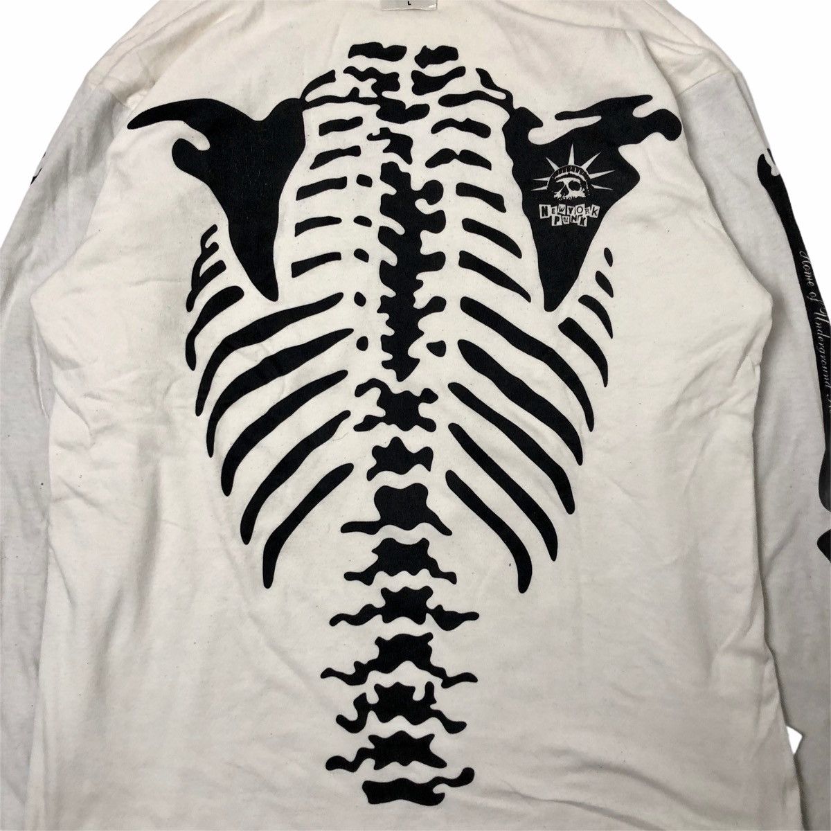 Vintage 📣FINAL DROP📣1990s CBGB Reversible Skeleton Longsleeve Size US L / EU 52-54 / 3 - 8 Thumbnail