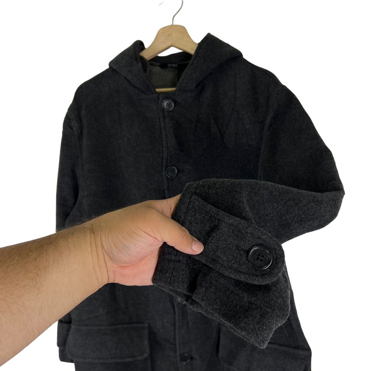 Vintage ICONIC BLACK VINTAGE WOOL JACKET DKNY JAPAN ISSEY MIYAKE Size US M / EU 48-50 / 2 - 7 Thumbnail