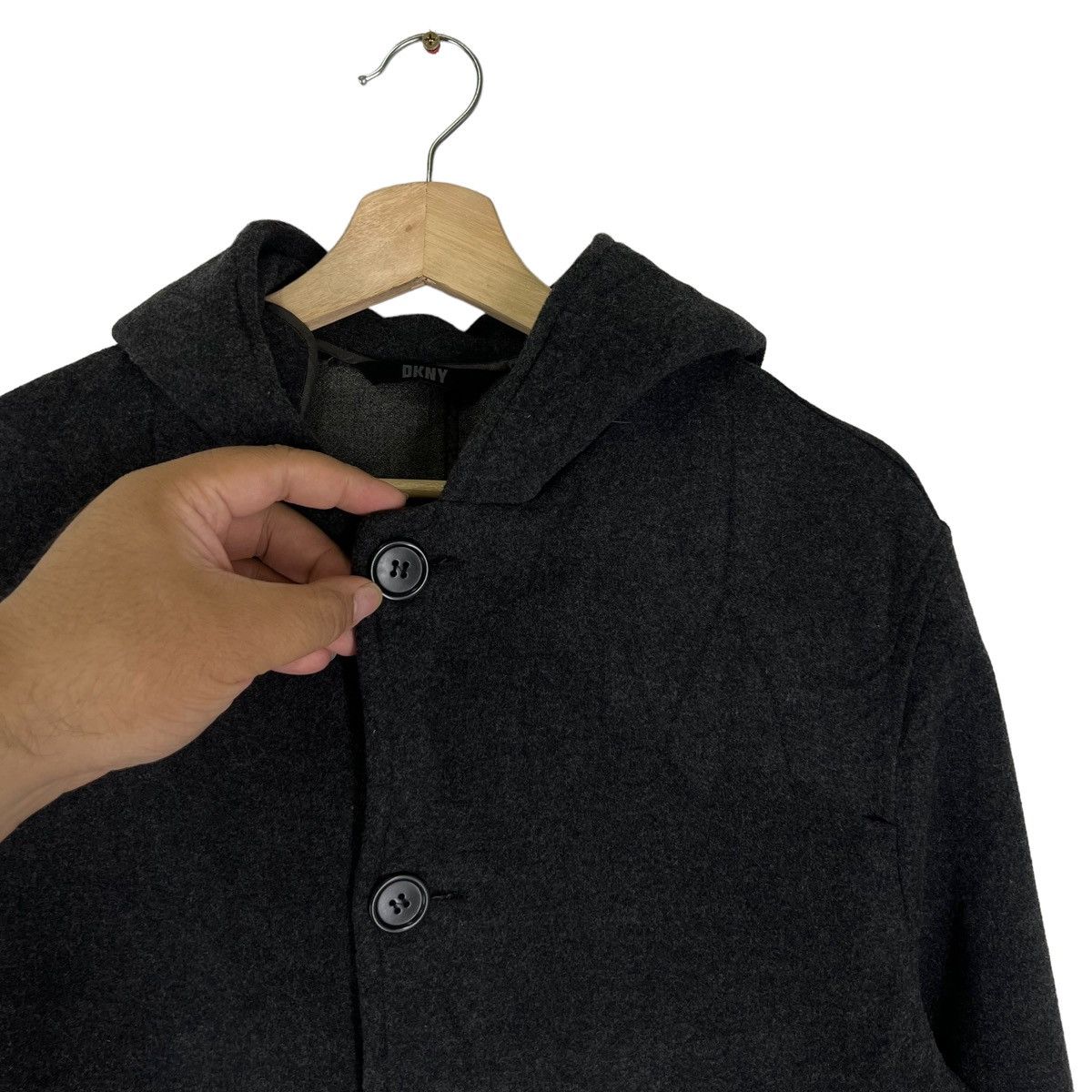 Vintage ICONIC BLACK VINTAGE WOOL JACKET DKNY JAPAN ISSEY MIYAKE Size US M / EU 48-50 / 2 - 4 Thumbnail