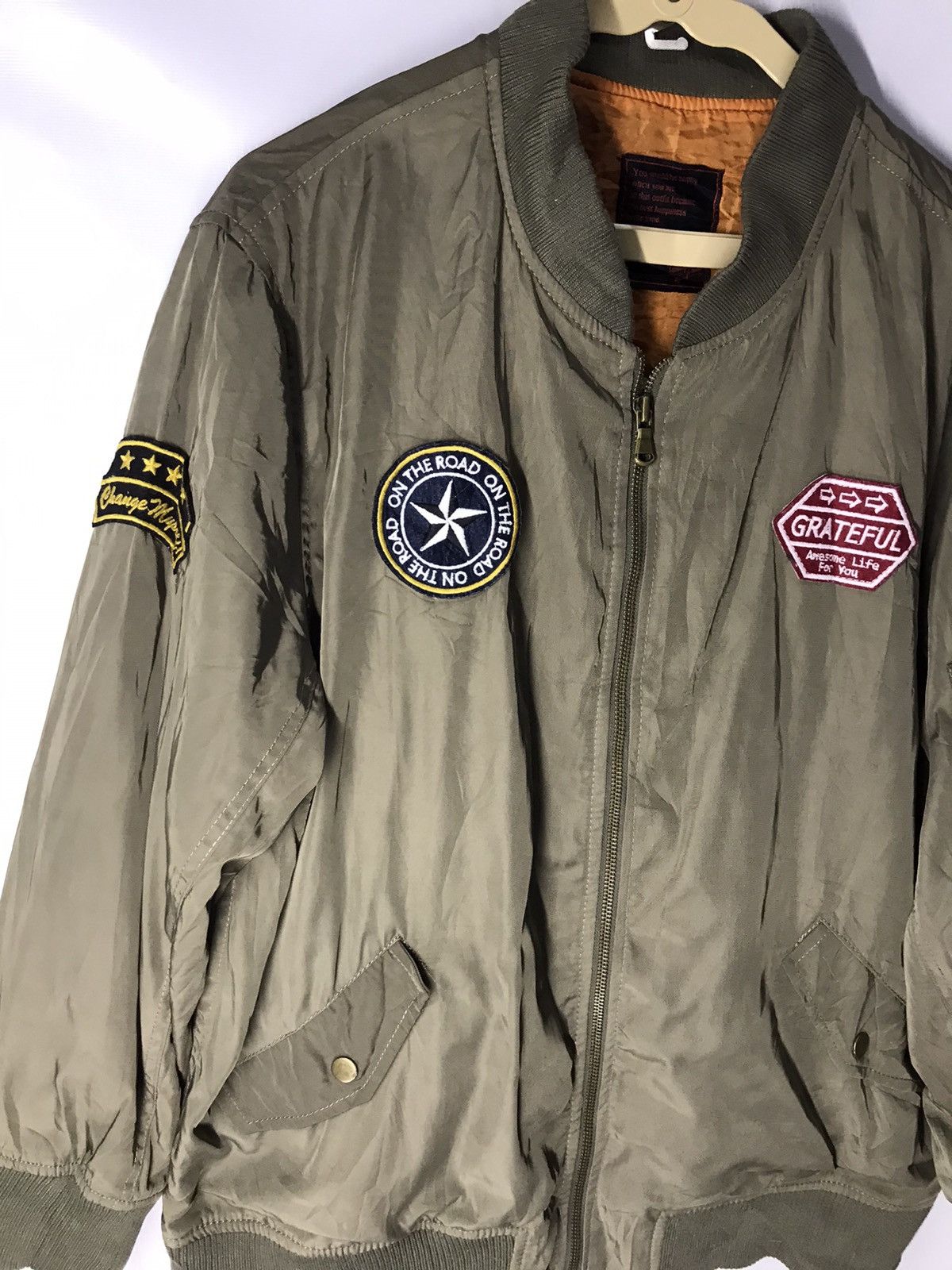 Japanese Brand Private pause Flight zipper jacket with patches Size US L / EU 52-54 / 3 - 4 Thumbnail