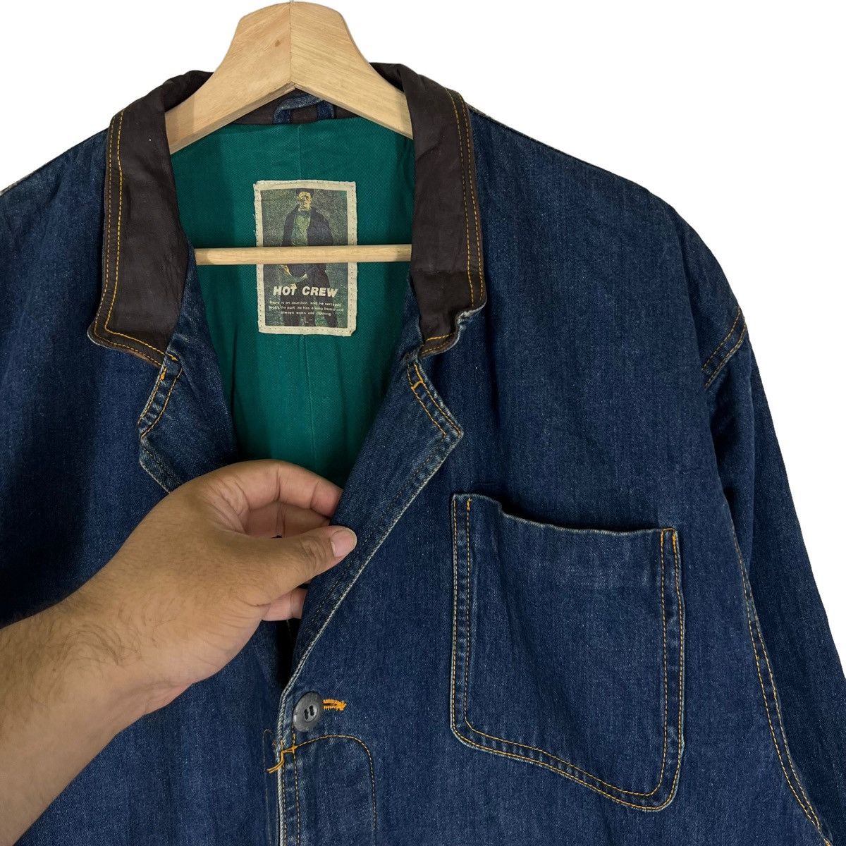 Japanese Brand × Vintage VINTAGE RIOT RIOT HIKORY CHORE JACKET HOT CREW CARGO POCKET Size US L / EU 52-54 / 3 - 6 Thumbnail