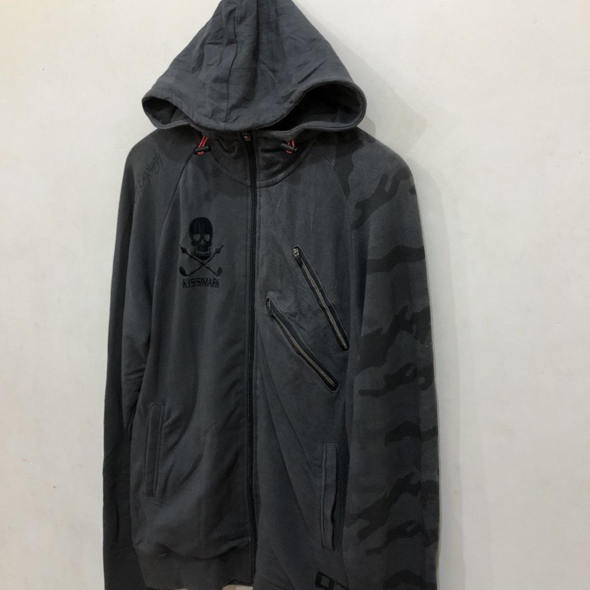Japanese Brand 🔥VINTAGE SKELETON BIG LOGO ZIPPER JACKET PUNK KISSMARK Size US L / EU 52-54 / 3 - 4 Thumbnail