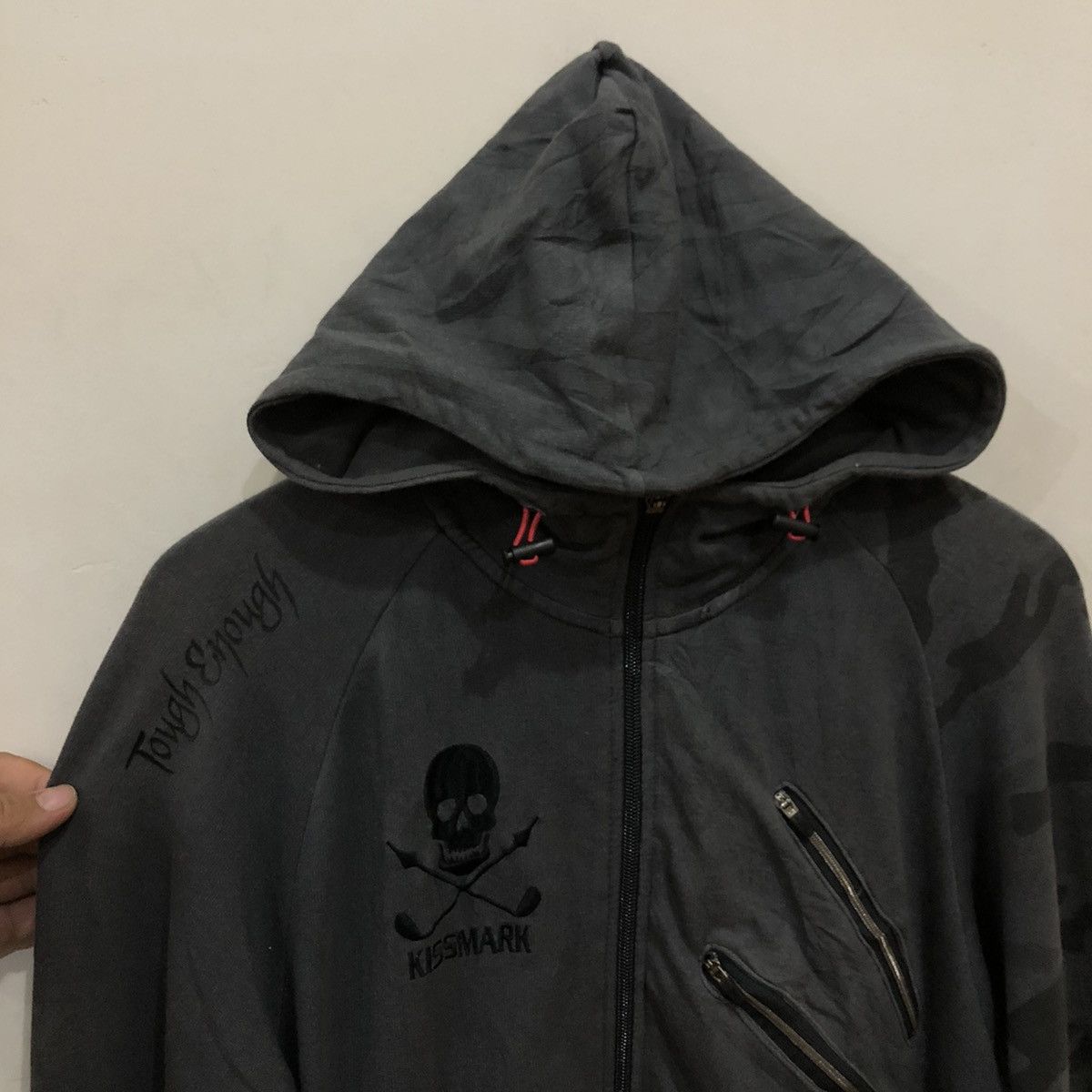 Japanese Brand 🔥VINTAGE SKELETON BIG LOGO ZIPPER JACKET PUNK KISSMARK Size US L / EU 52-54 / 3 - 6 Thumbnail
