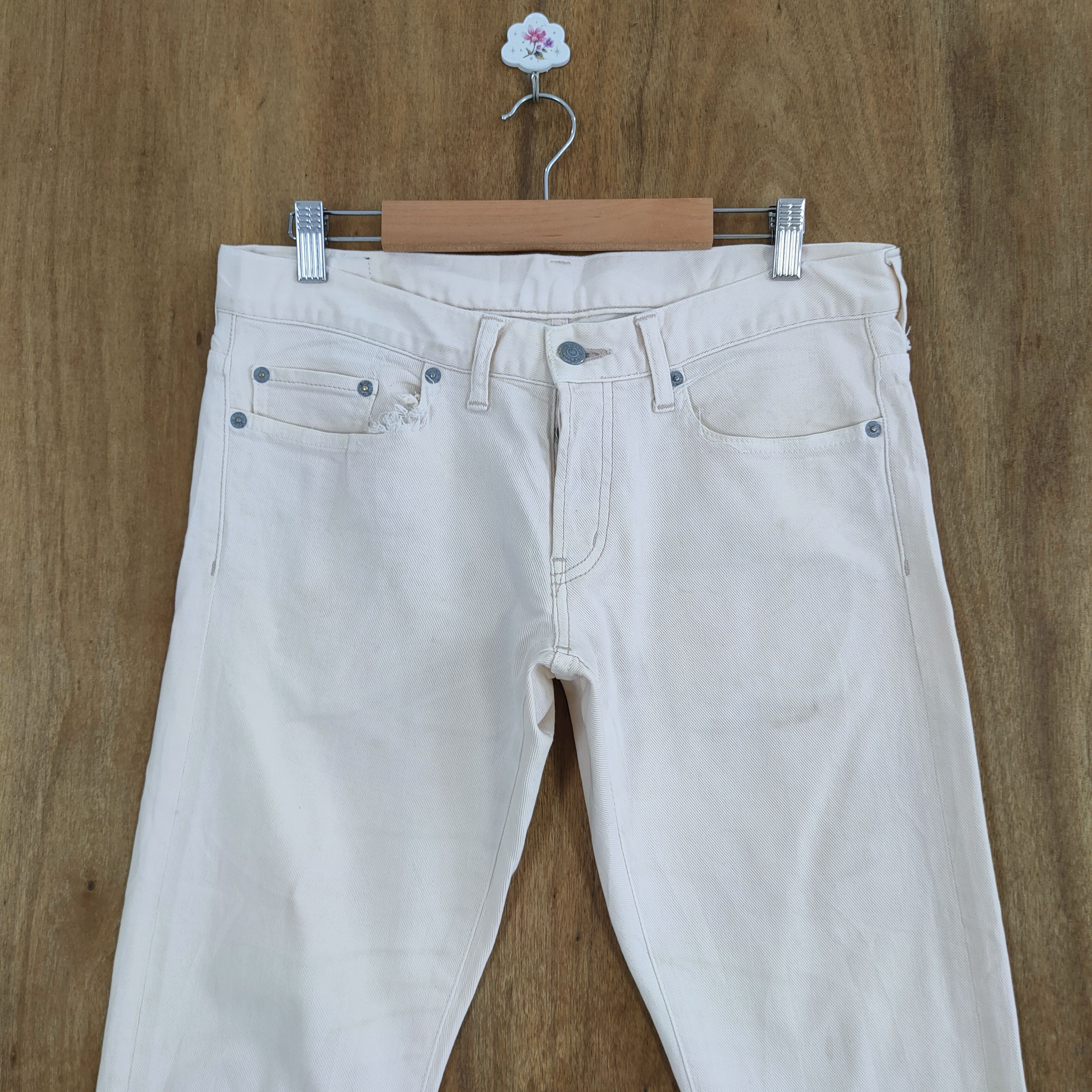 Hysteric Glamour VINTAGE HYSTERIC GLAMOUR SKINNY FADED WHITE JEANS PANTS Size US 32 / EU 48 - 2 Thumbnail