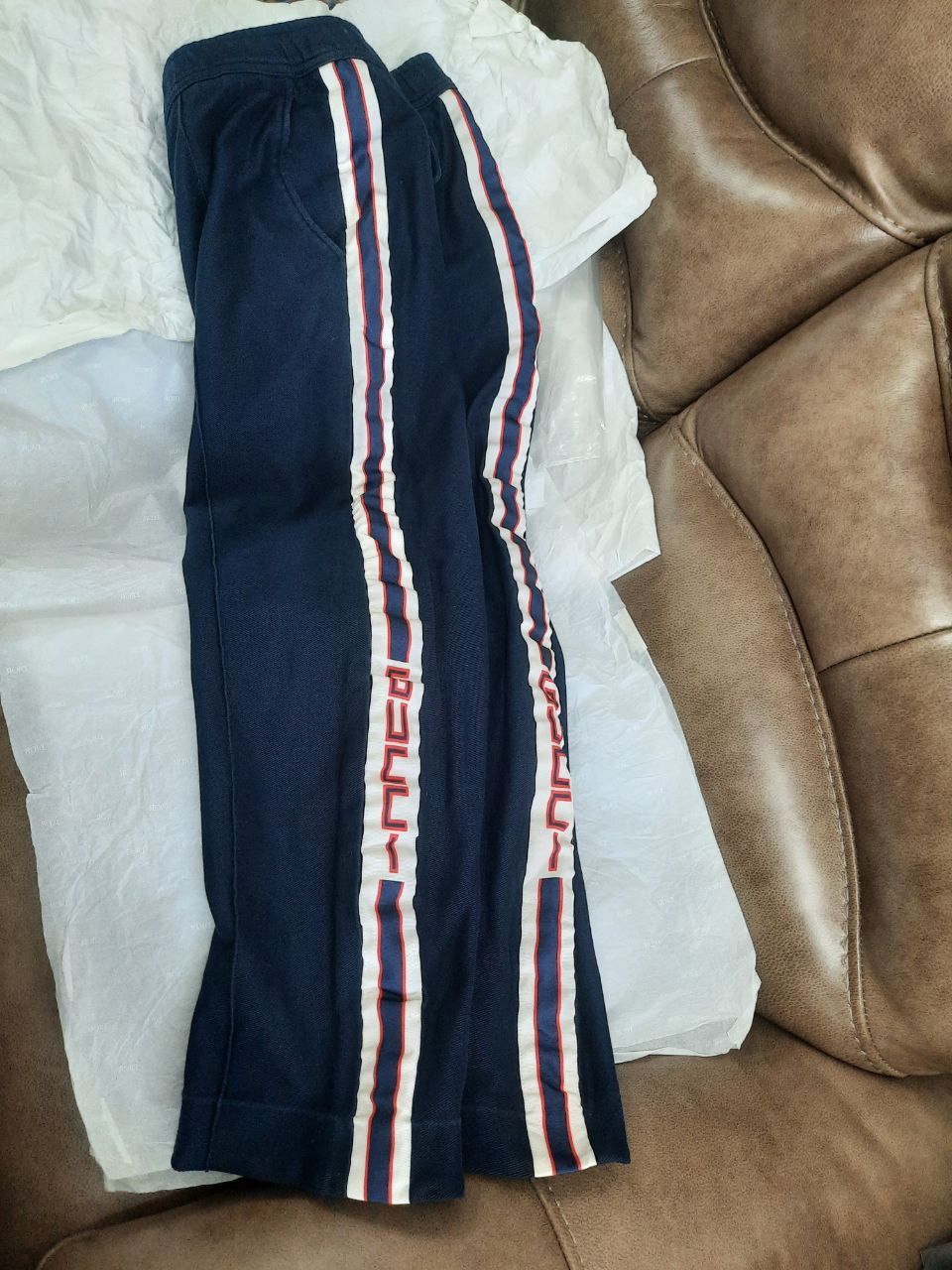 Gucci Technical Jersey Side Striped Logo Track Pants Size US 32 / EU 48 - 1 Thumbnail