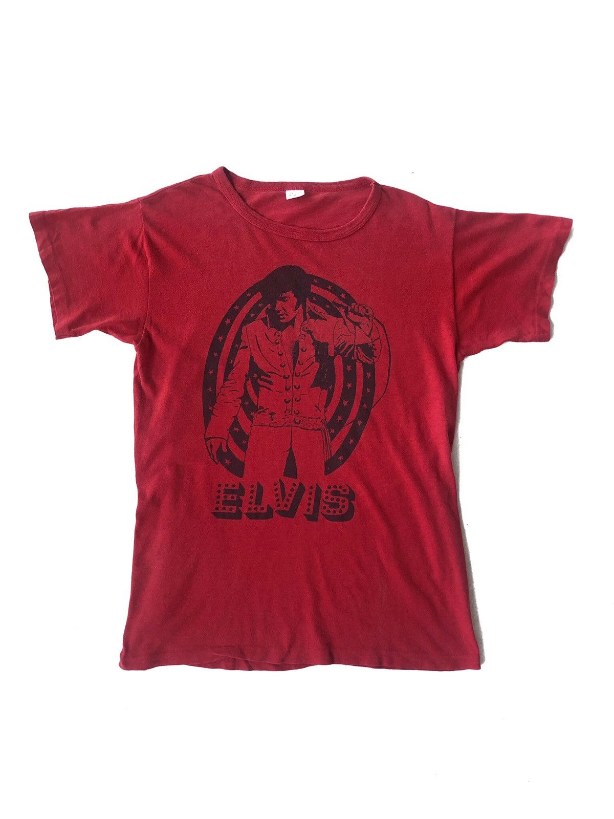 Band Tees Vintage 80s Elvis Presley 🕺 Legendary Red Shirt Size US S / EU 44-46 / 1 - 2 Thumbnail