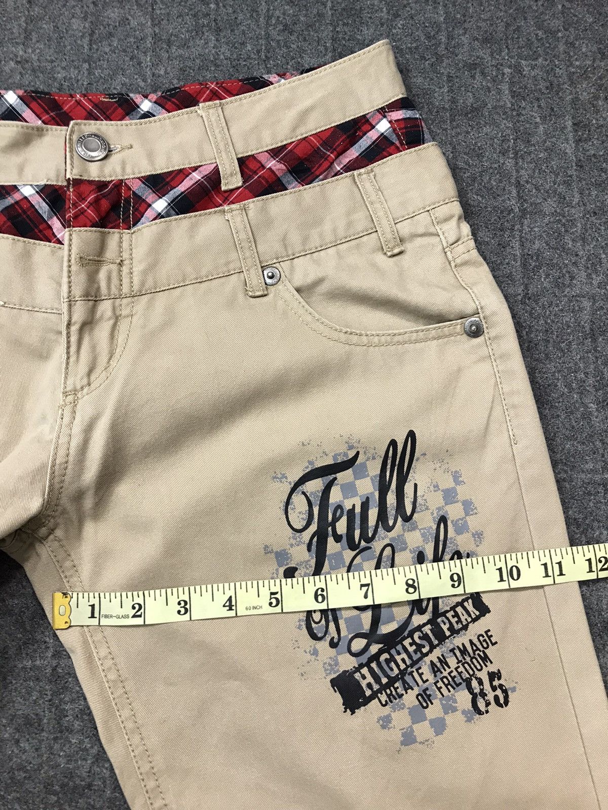 Japanese Brand Vintage Japanese Brand Double Waist Art Design Size US 31 - 18 Thumbnail