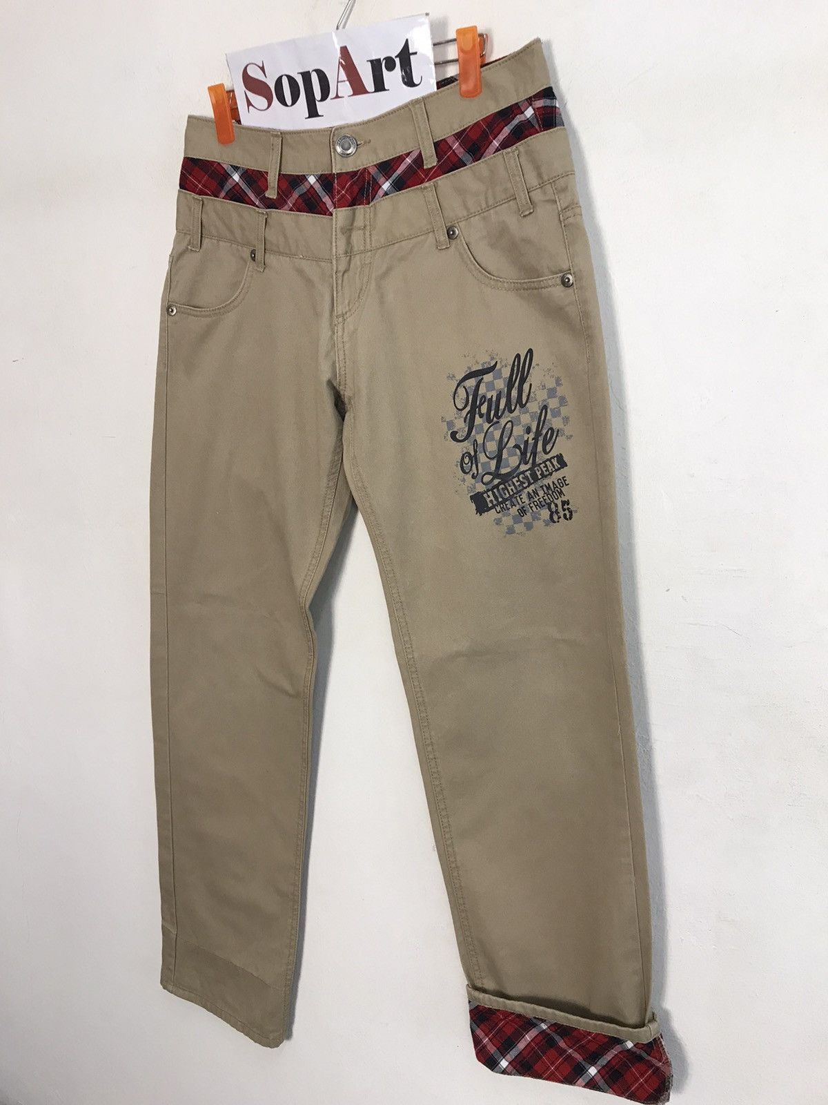 Japanese Brand Vintage Japanese Brand Double Waist Art Design Size US 31 - 4 Thumbnail