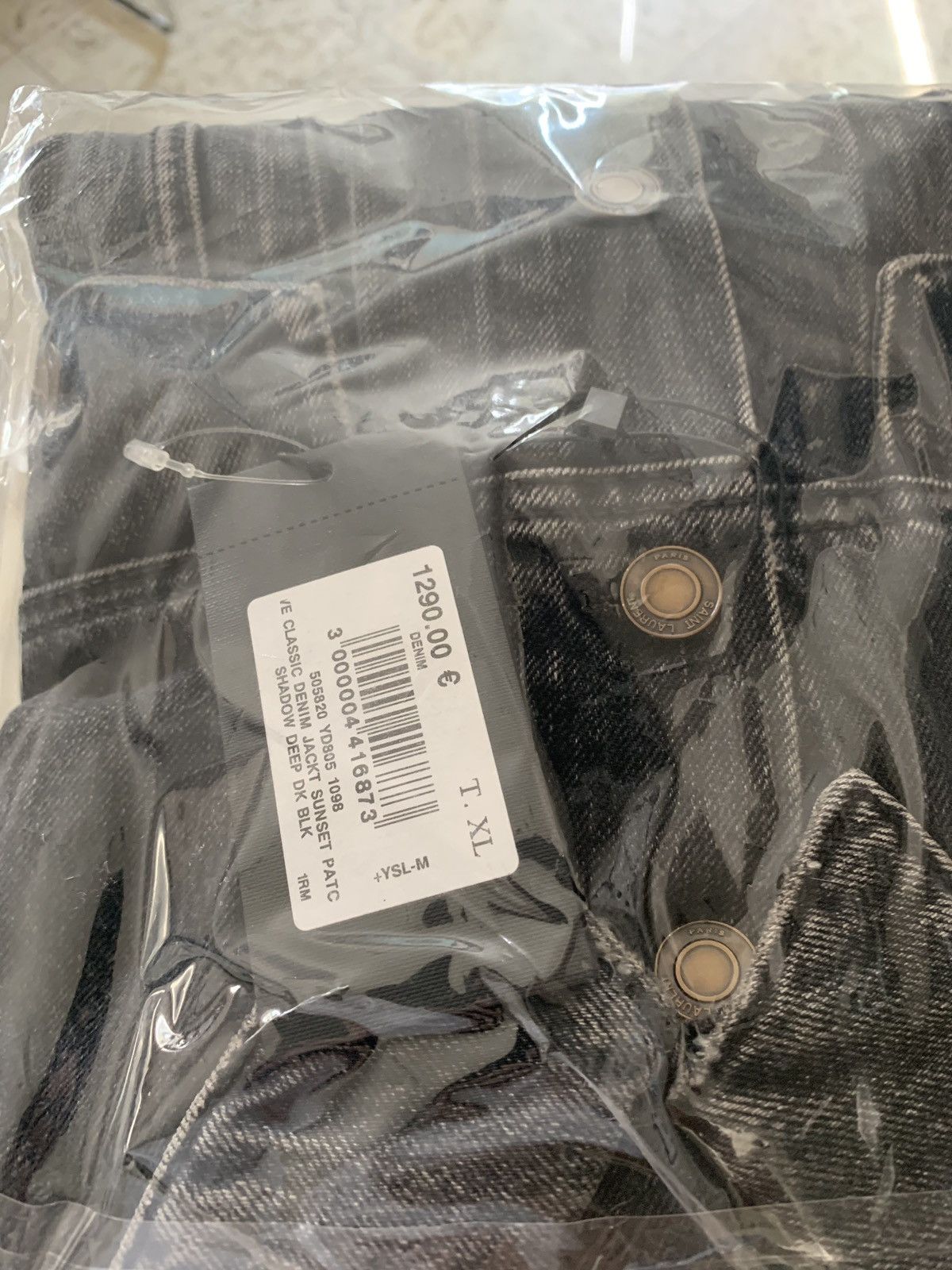 Saint Laurent Paris Waiting Sunset Denim Jacket in Shadow Deep Black Size US L / EU 52-54 / 3 - 11 Thumbnail