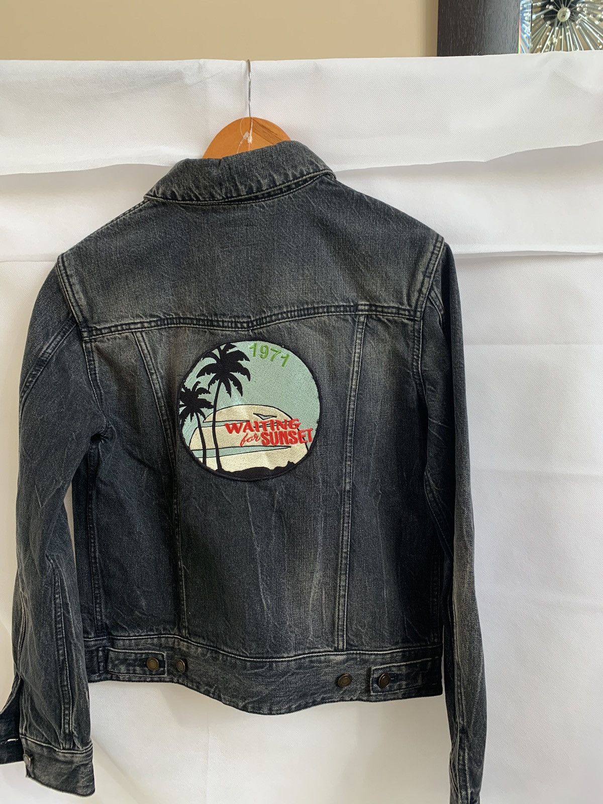 Saint Laurent Paris Waiting Sunset Denim Jacket in Shadow Deep Black Size US L / EU 52-54 / 3 - 4 Thumbnail