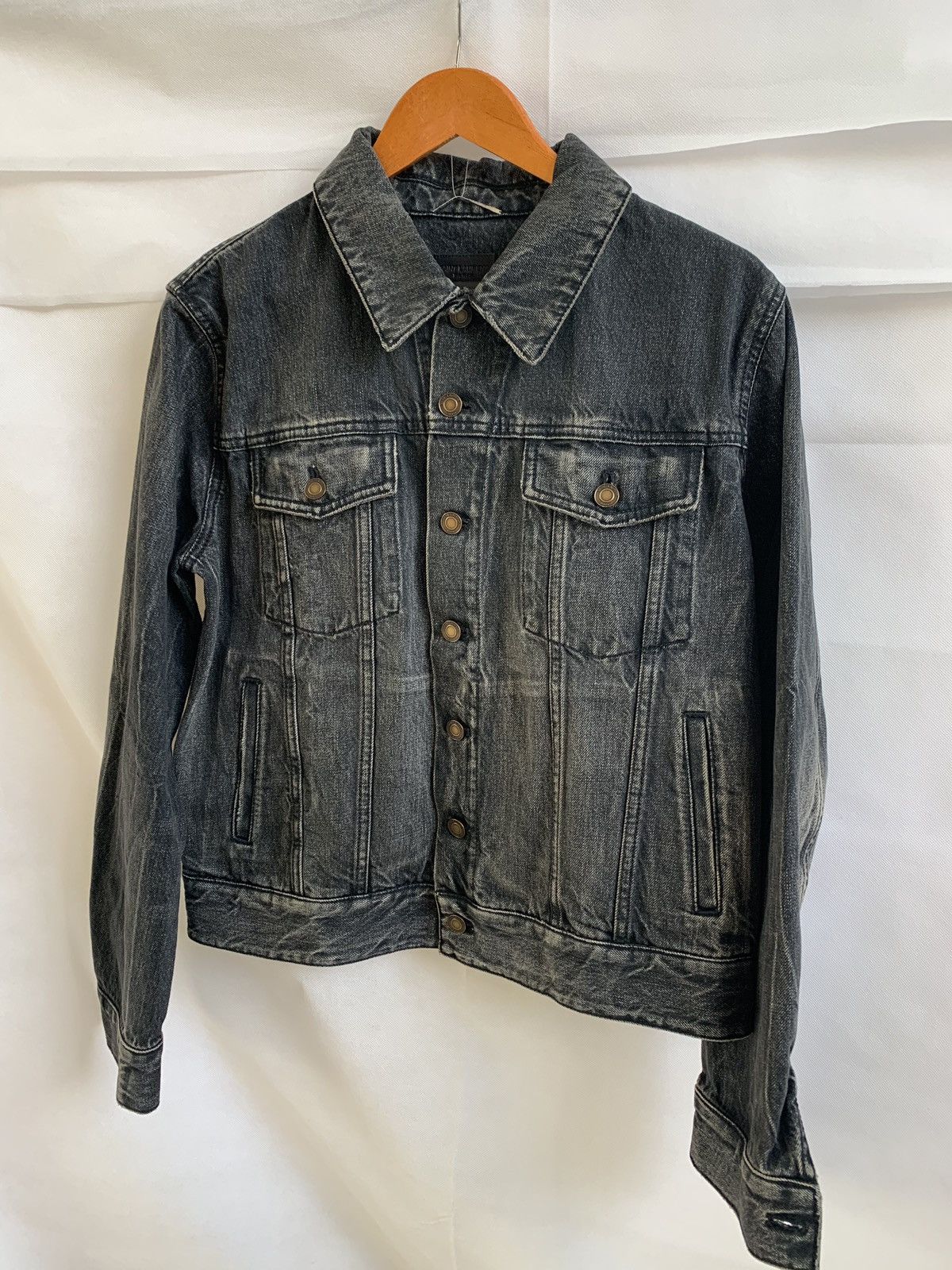 Saint Laurent Paris Waiting Sunset Denim Jacket in Shadow Deep Black Size US L / EU 52-54 / 3 - 2 Thumbnail