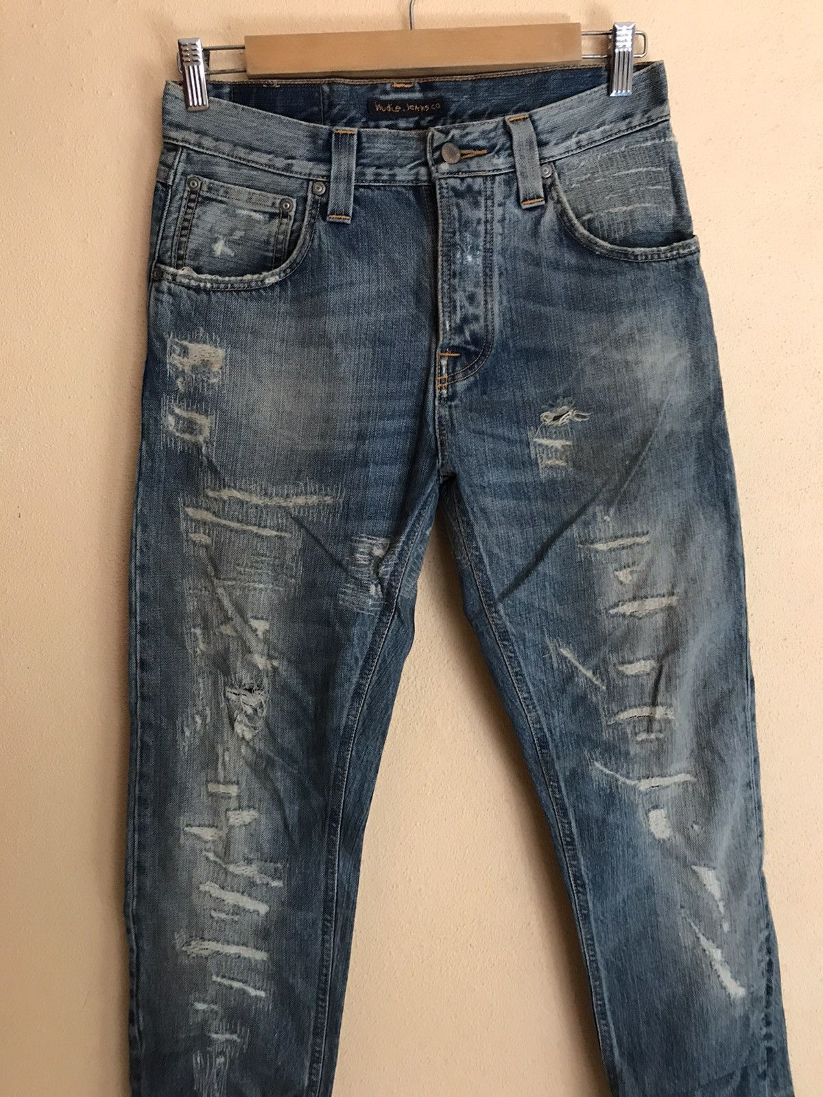 Nudie Jeans Nudie Jeans Co. Distressed denim sashiko kurt cobain style Size US 28 / EU 44 - 5 Thumbnail
