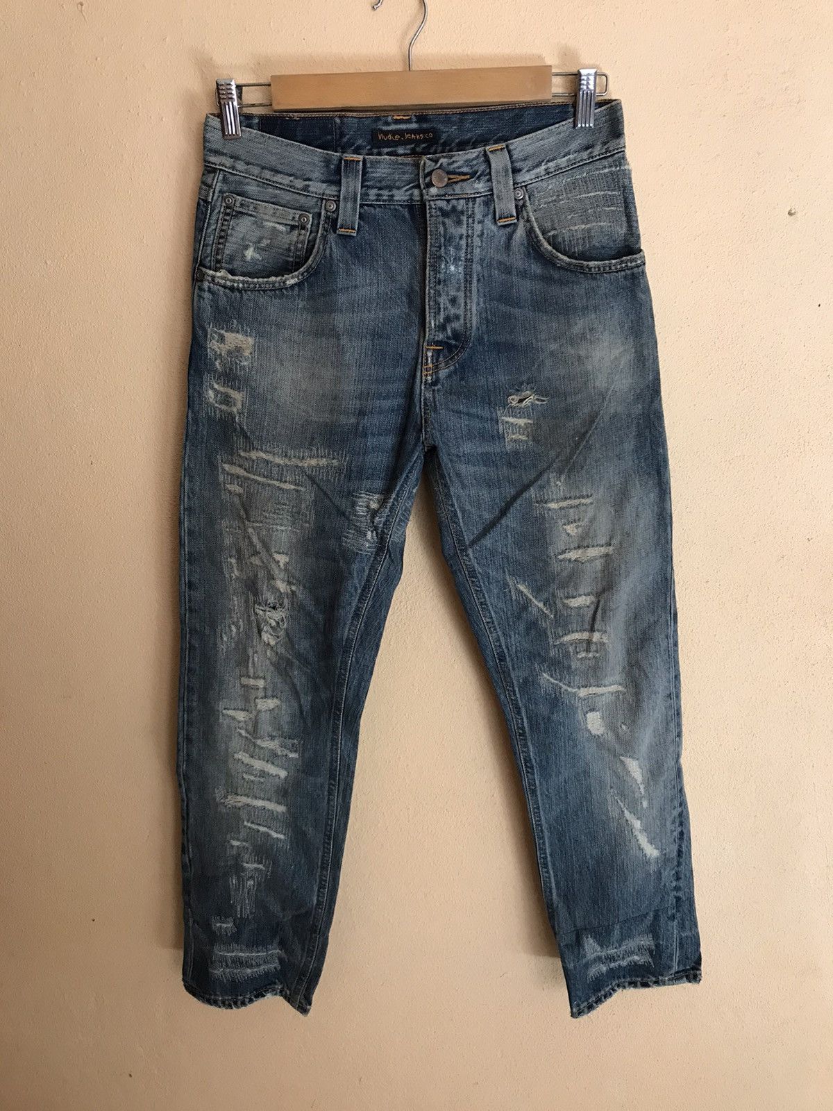 Nudie Jeans Nudie Jeans Co. Distressed denim sashiko kurt cobain style Size US 28 / EU 44 - 1 Thumbnail