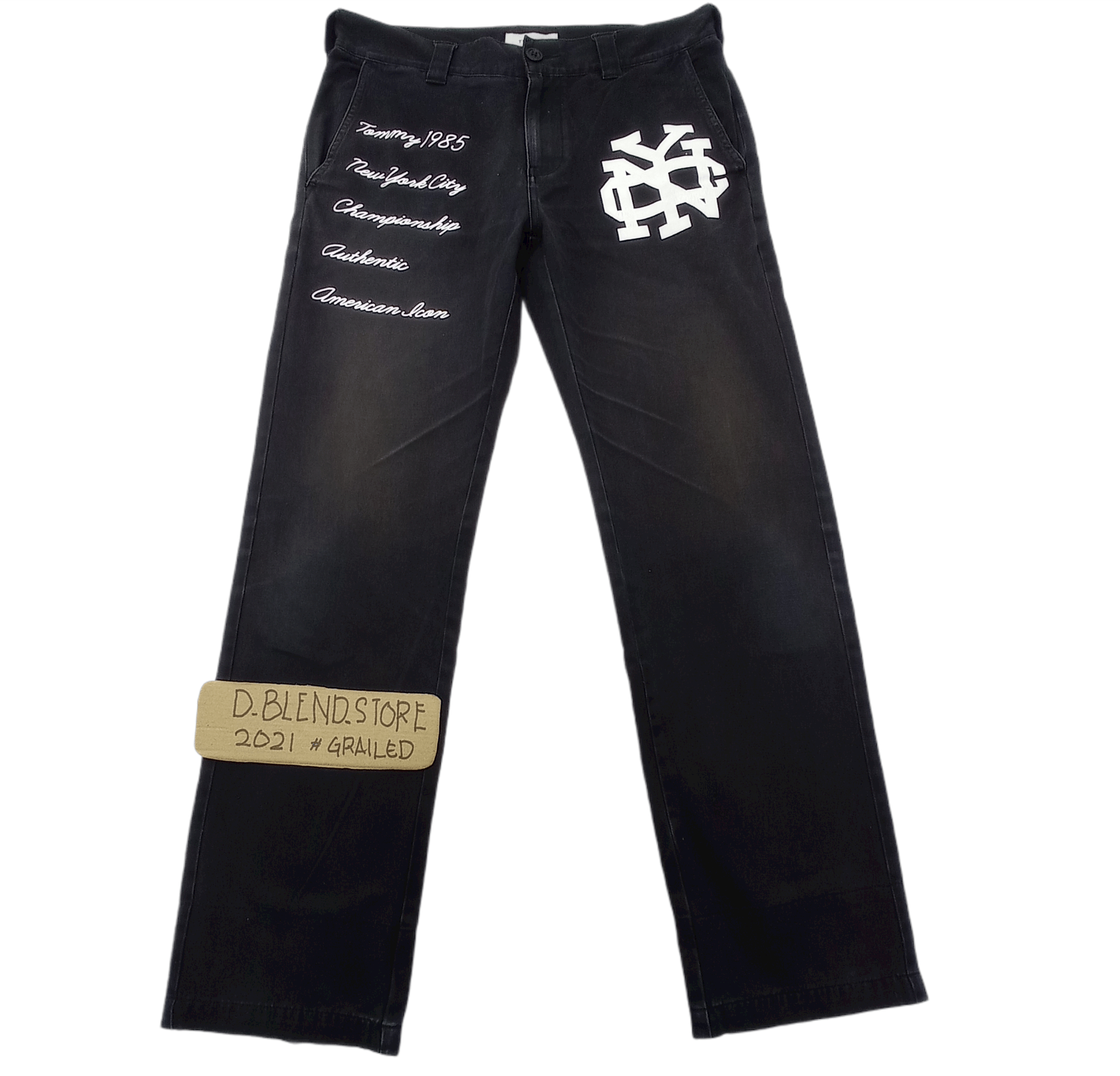 image of Tommy Hilfiger Tommy Nice Print Casual Pants in Black, Men's (Size 33)