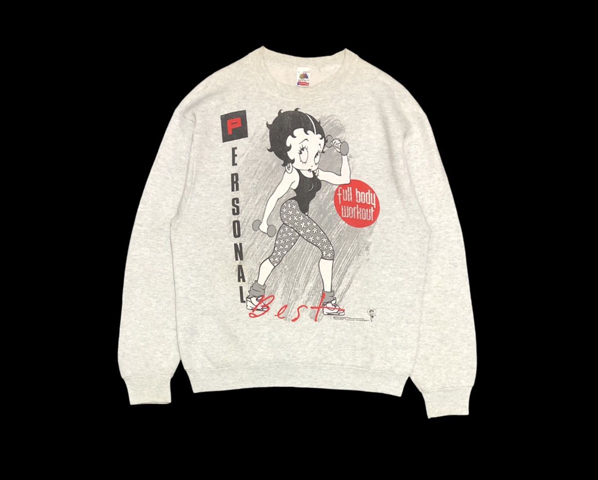 Cartoon Network 🔥Vtg Betty Boop Personal Best Full Body Workout Sweatshirt Size US L / EU 52-54 / 3 - 1 Thumbnail