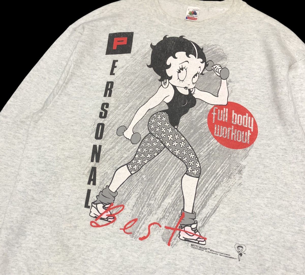 Cartoon Network 🔥Vtg Betty Boop Personal Best Full Body Workout Sweatshirt Size US L / EU 52-54 / 3 - 3 Thumbnail
