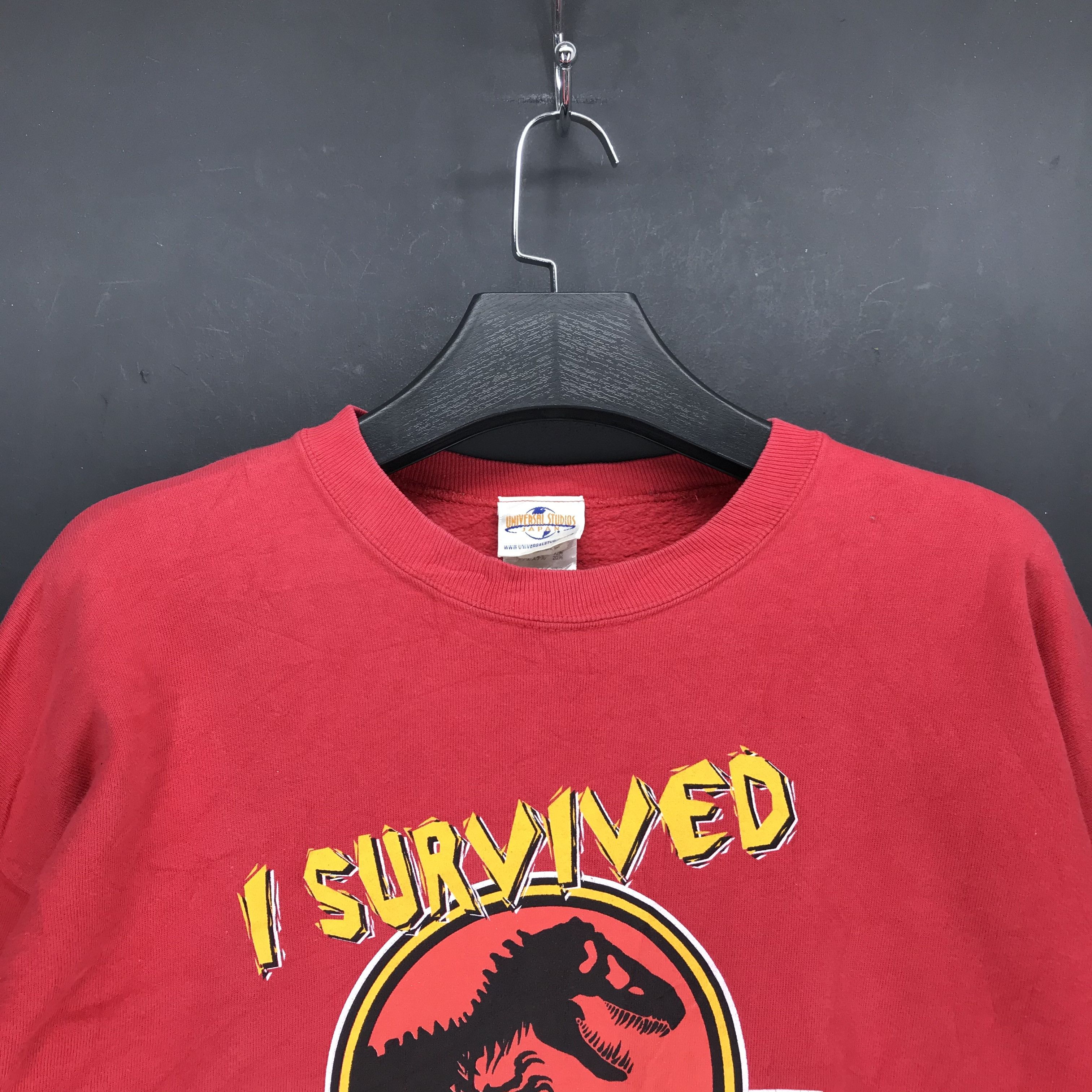 Universal Studios Vintage Movie Jurassic Park Red Sweatshirts #1712-68 Size US XL / EU 56 / 4 - 2 Thumbnail