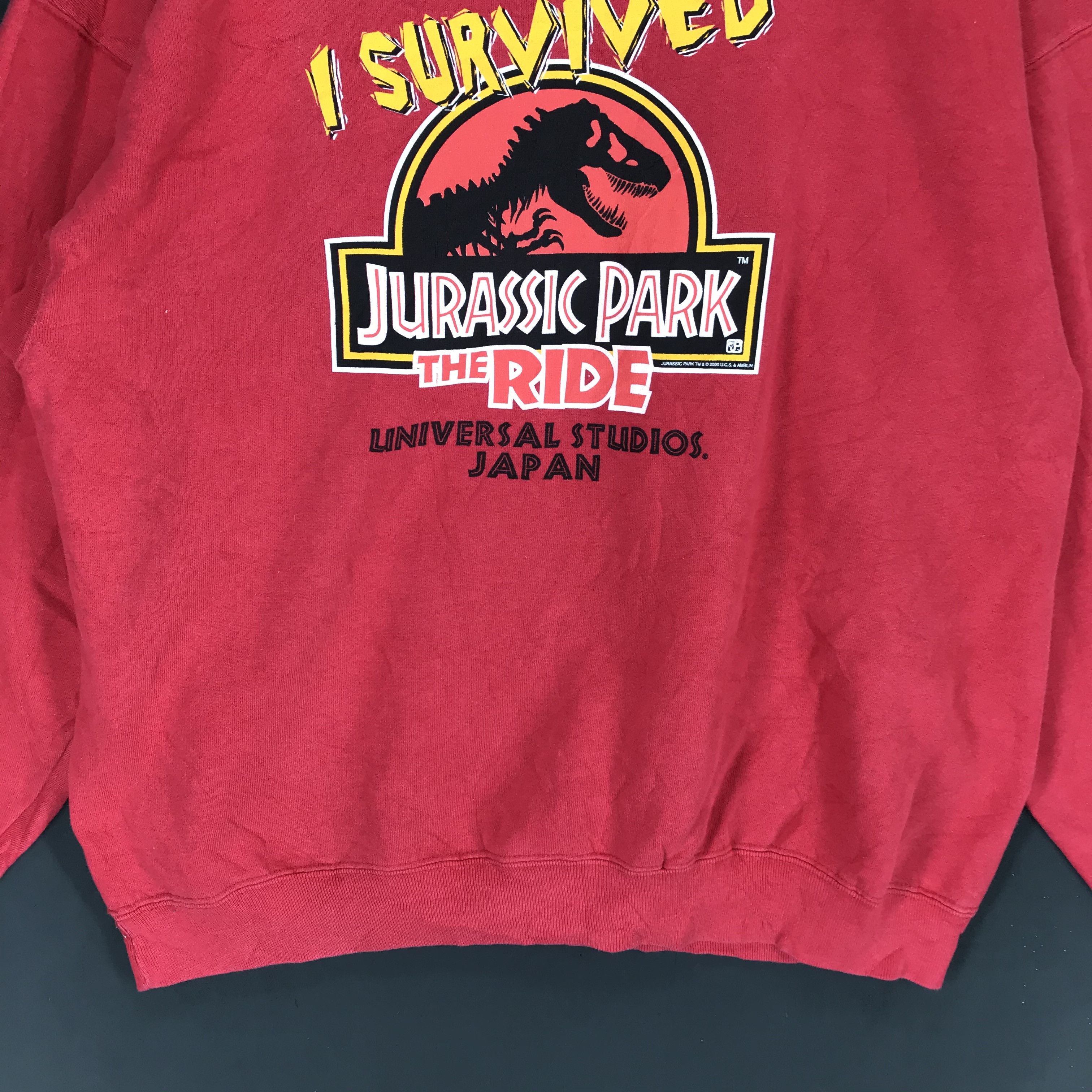 Universal Studios Vintage Movie Jurassic Park Red Sweatshirts #1712-68 Size US XL / EU 56 / 4 - 4 Thumbnail