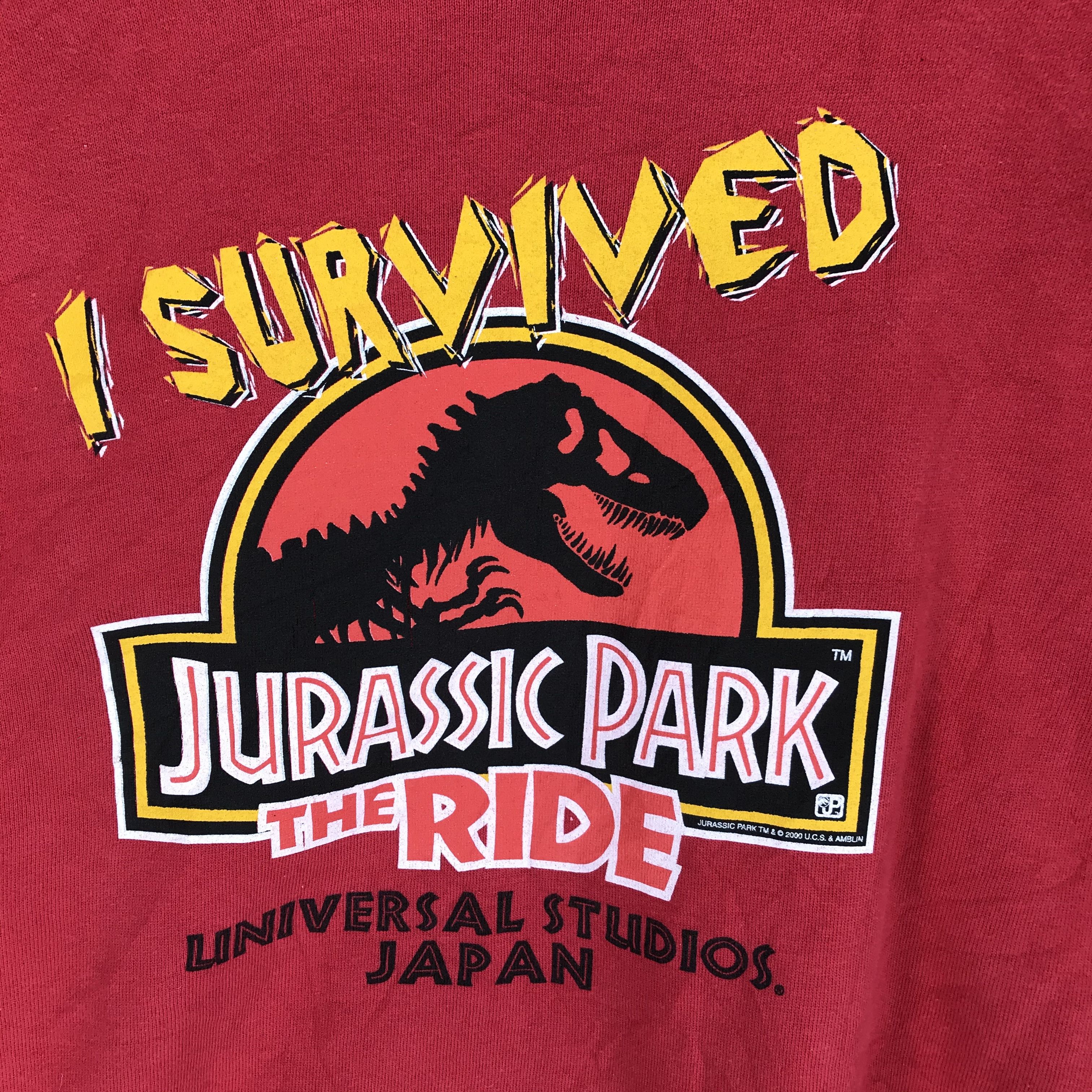 Universal Studios Vintage Movie Jurassic Park Red Sweatshirts #1712-68 Size US XL / EU 56 / 4 - 3 Thumbnail