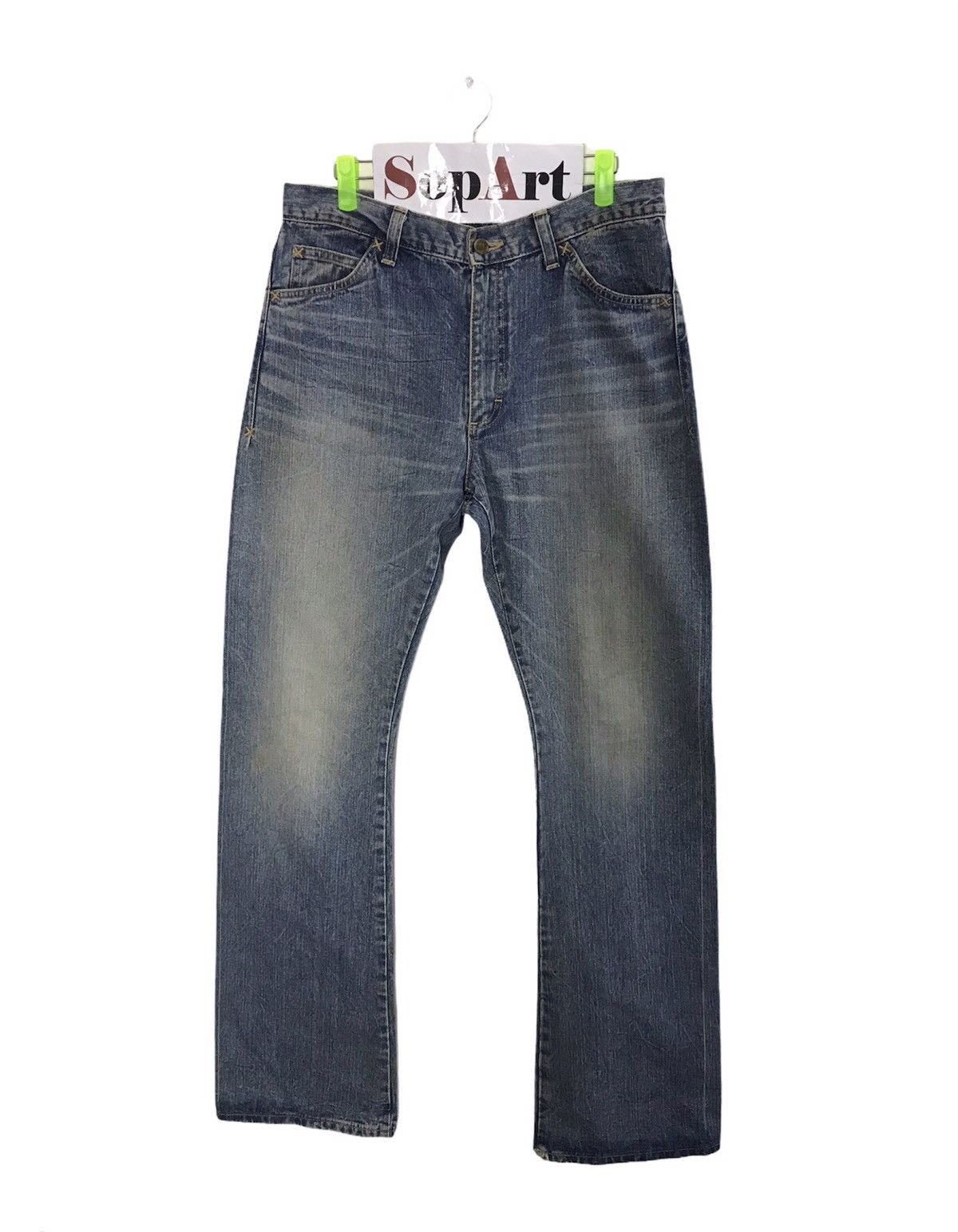 image of Vintage Lee Riders Distressed Denim Jeans in Blue, Men's (Size 32)