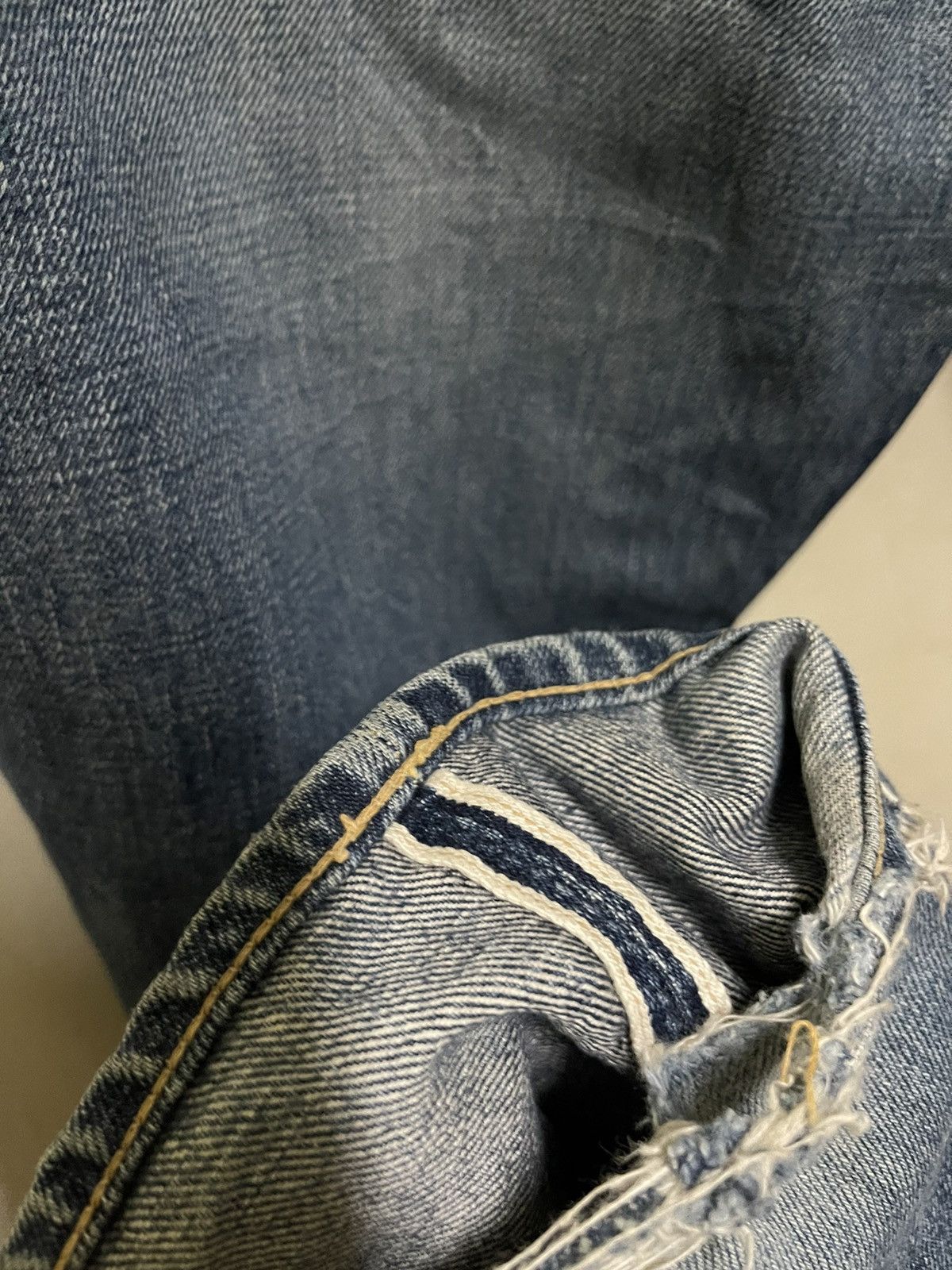 Vintage Warehouse Japan Distressed Jeans Selvedge Size US 30 / EU 46 - 17 Thumbnail