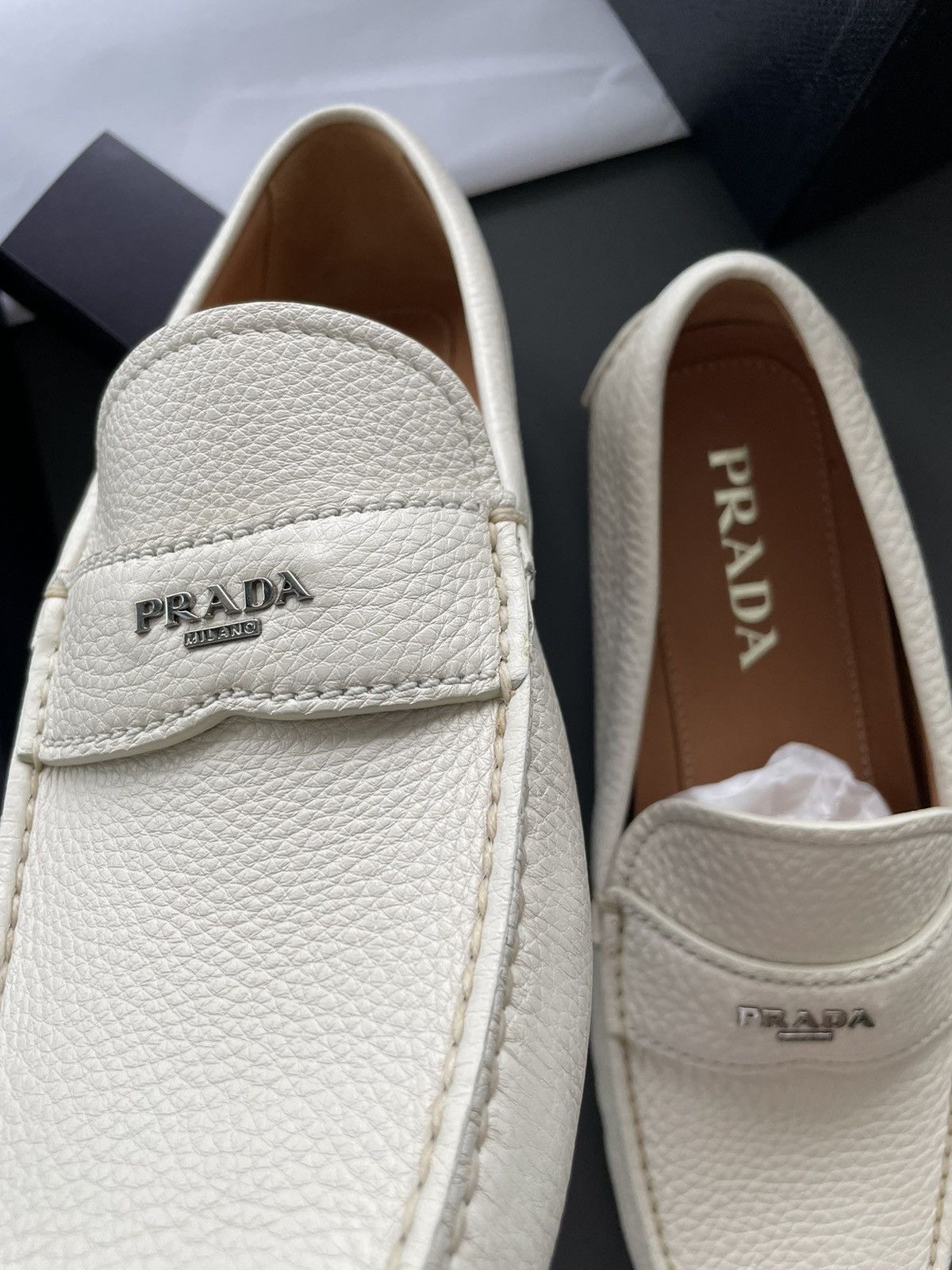 Prada Rare Limited Edition Iconic Prada Logo Leather Loafer Shoes Size US 8 / EU 41 - 5 Thumbnail