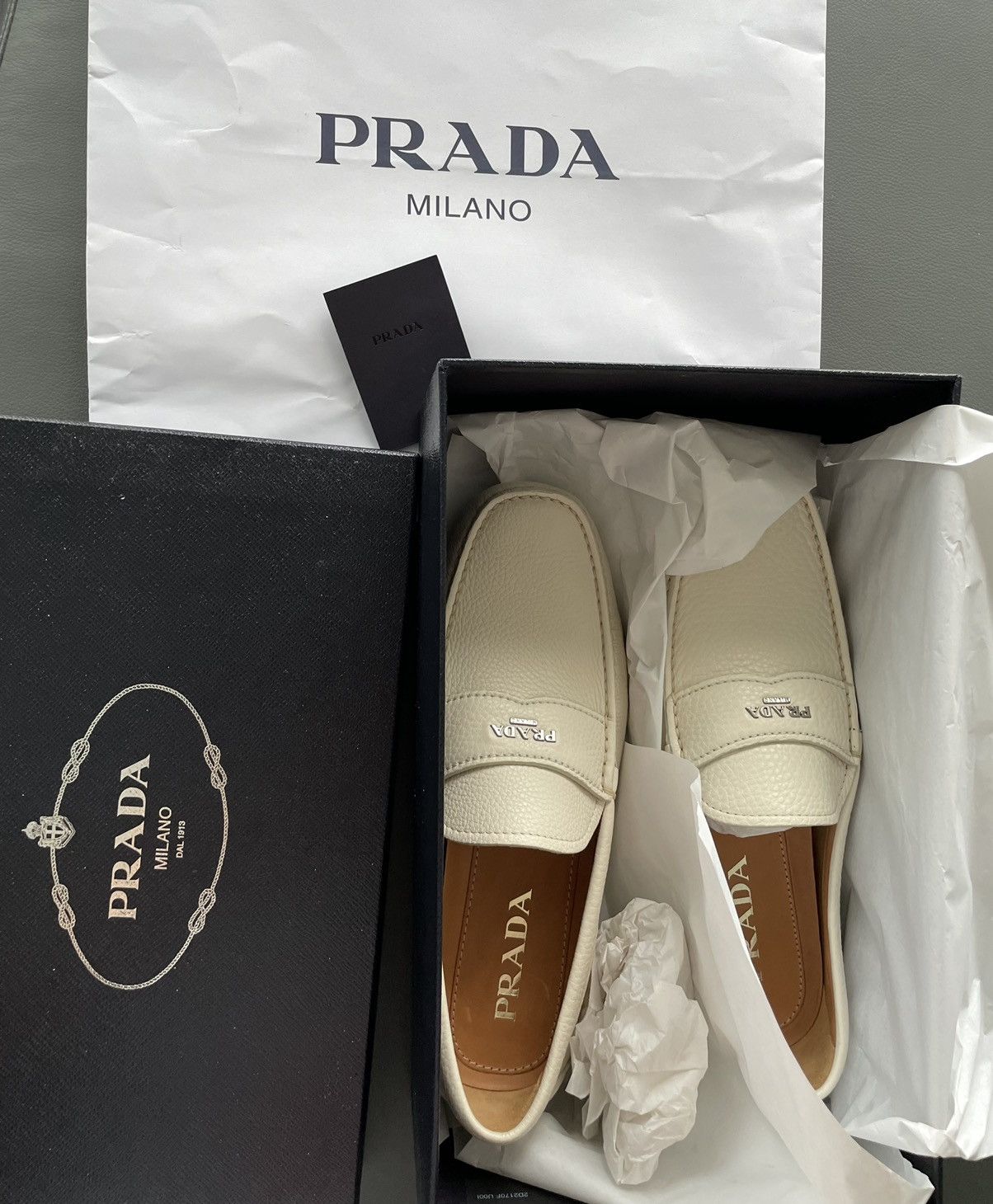 Prada Rare Limited Edition Iconic Prada Logo Leather Loafer Shoes Size US 8 / EU 41 - 7 Thumbnail