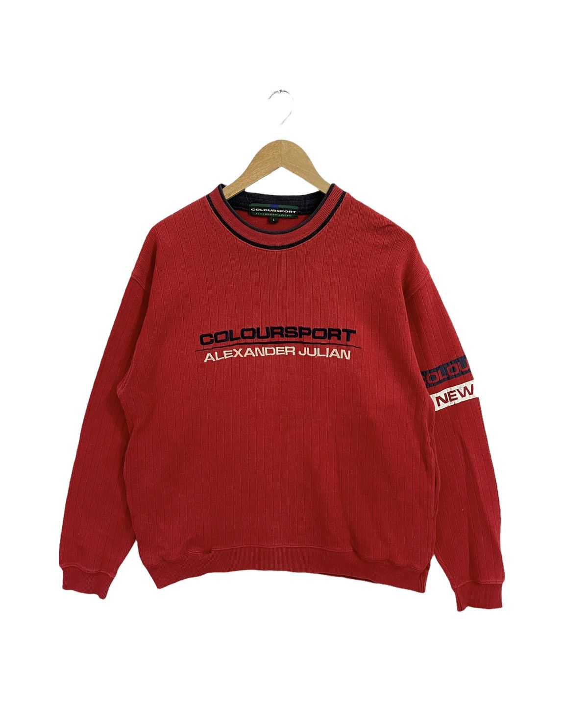 Alexander Julian × Vintage Alexander Julian sweatshirt designer spellout logo Size US L / EU 52-54 / 3 - 2 Thumbnail