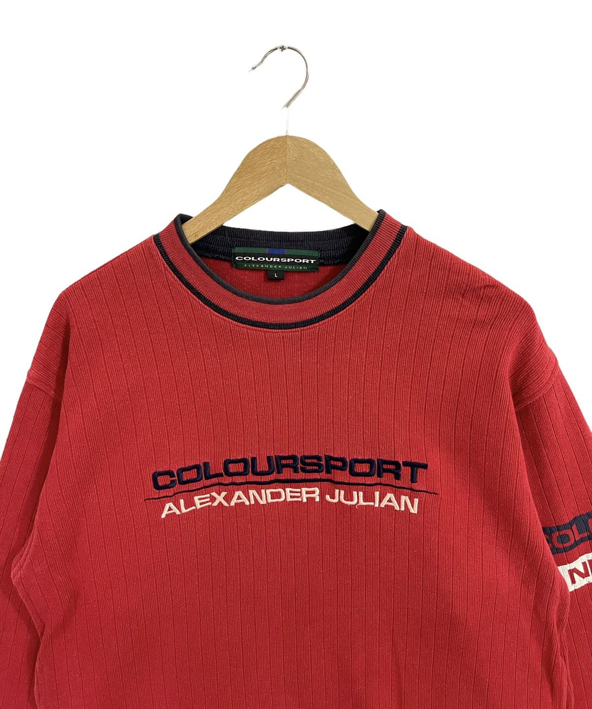 Alexander Julian × Vintage Alexander Julian sweatshirt designer spellout logo Size US L / EU 52-54 / 3 - 4 Thumbnail